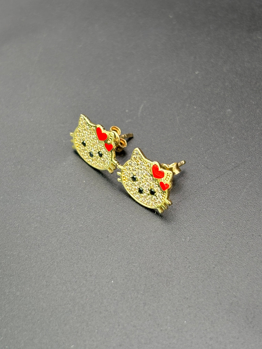 14k Solid Gold Hello Kitty Earrings