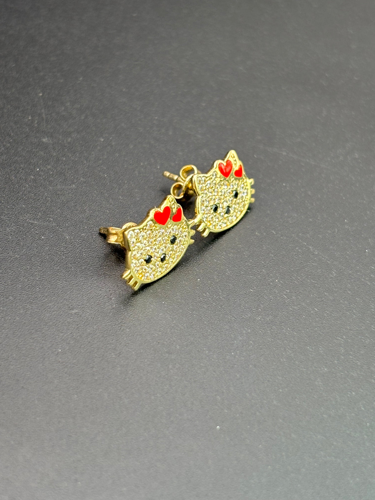 14k Solid Gold Hello Kitty Earrings