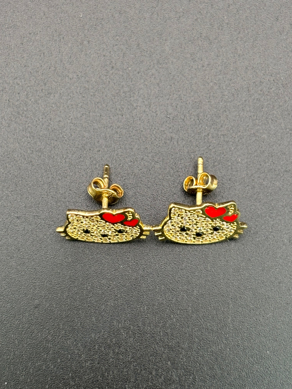 14k Solid Gold Hello Kitty Earrings