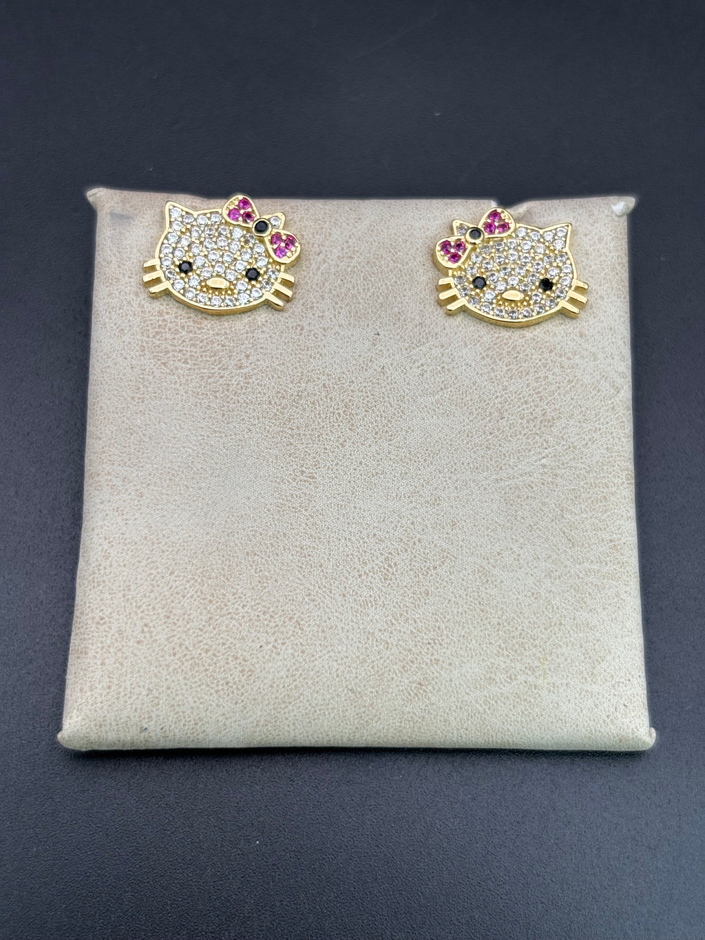 14k Solid Gold Hello Kitty Earrings