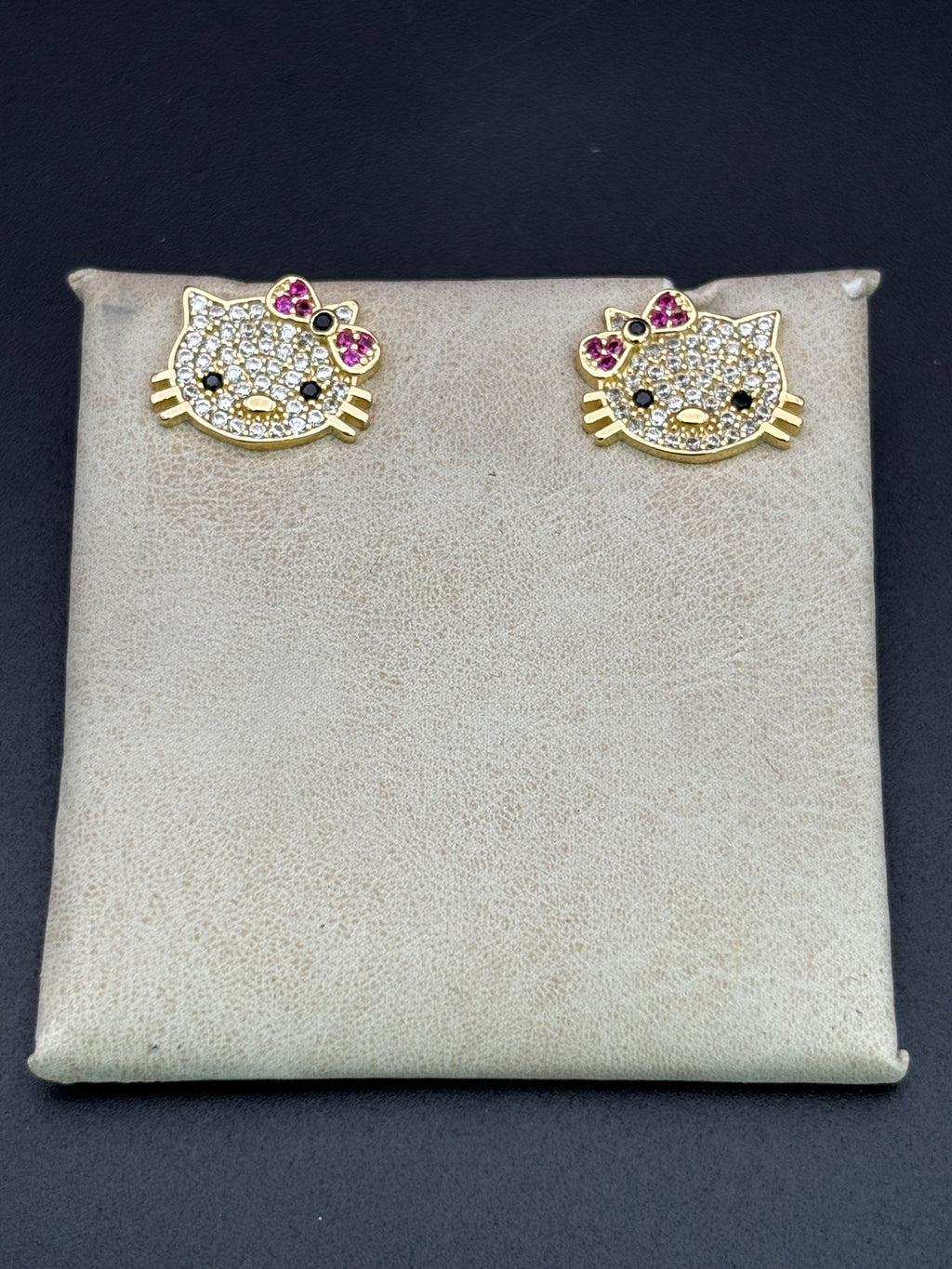 14k Solid Gold Hello Kitty Earrings