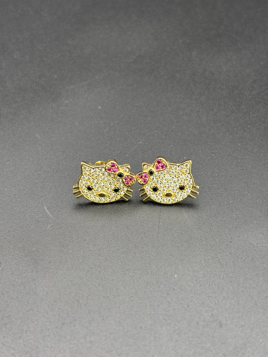 14k Solid Gold Hello Kitty Earrings