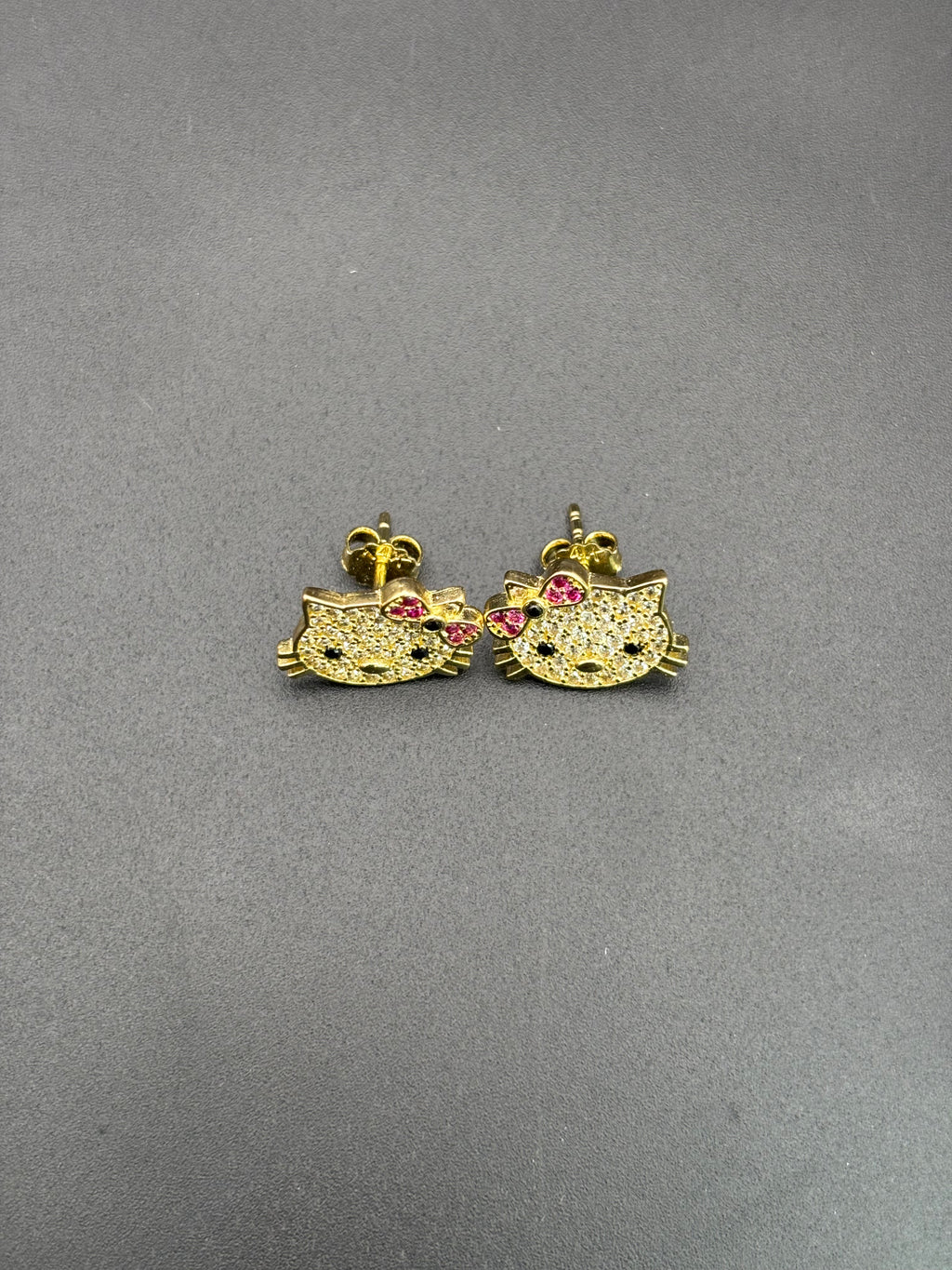 14k Solid Gold Hello Kitty Earrings