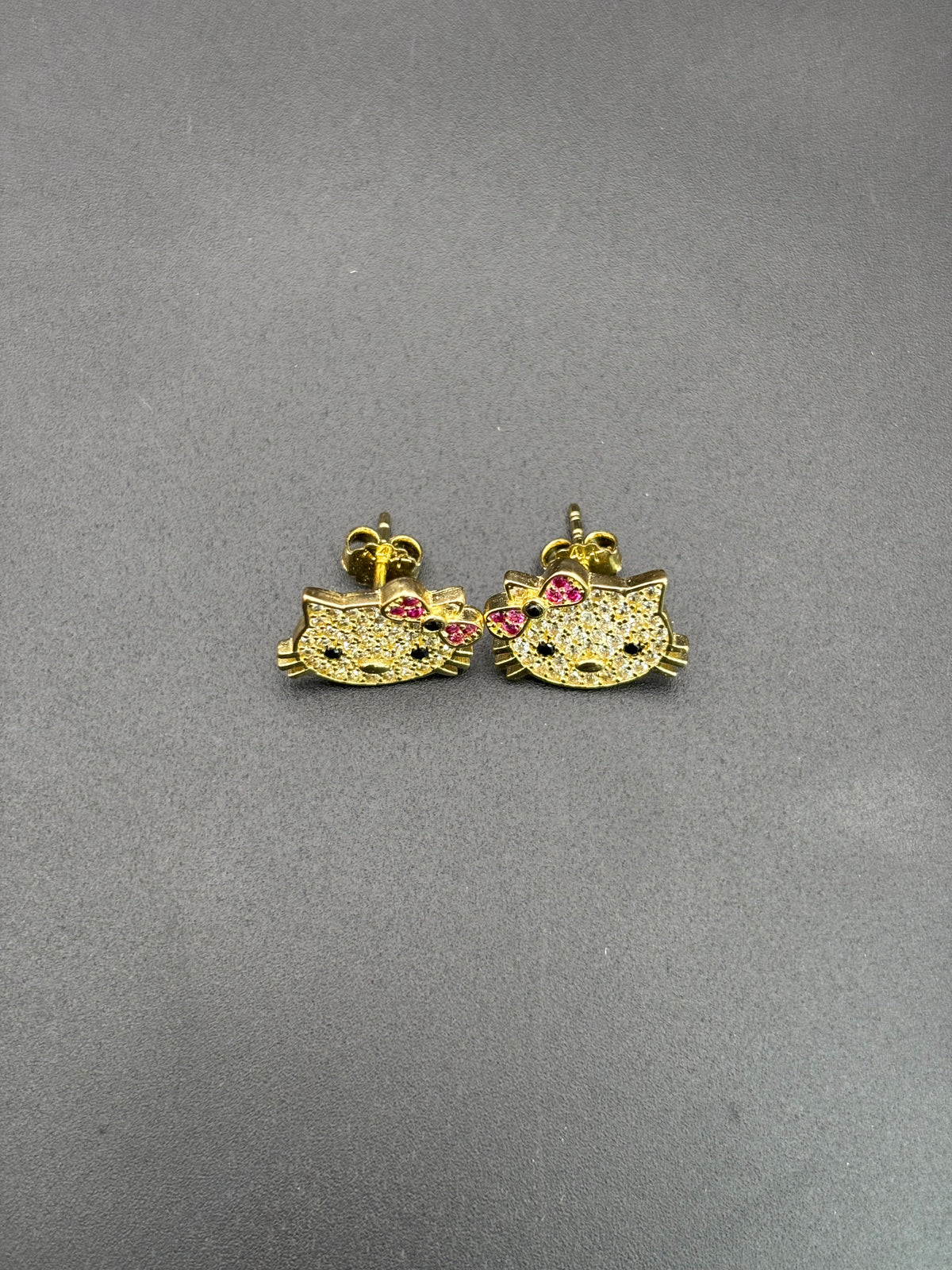 14k Solid Gold Hello Kitty Earrings