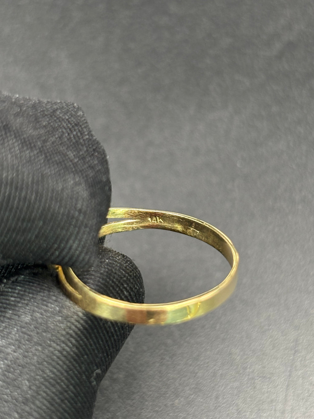 14k Solid Fine Italian Gold Nugget Ring Hearth Shape