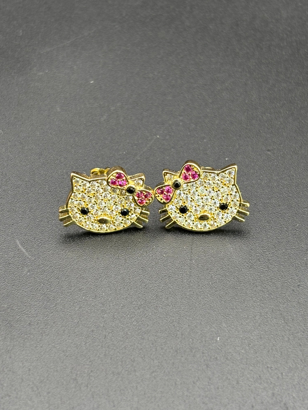 14k Solid Gold Hello Kitty Earrings