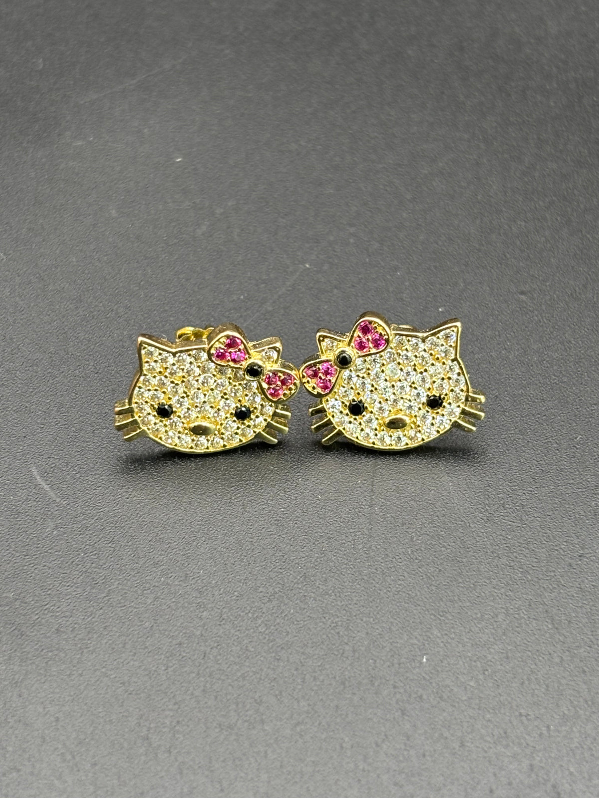 14k Solid Gold Hello Kitty Earrings