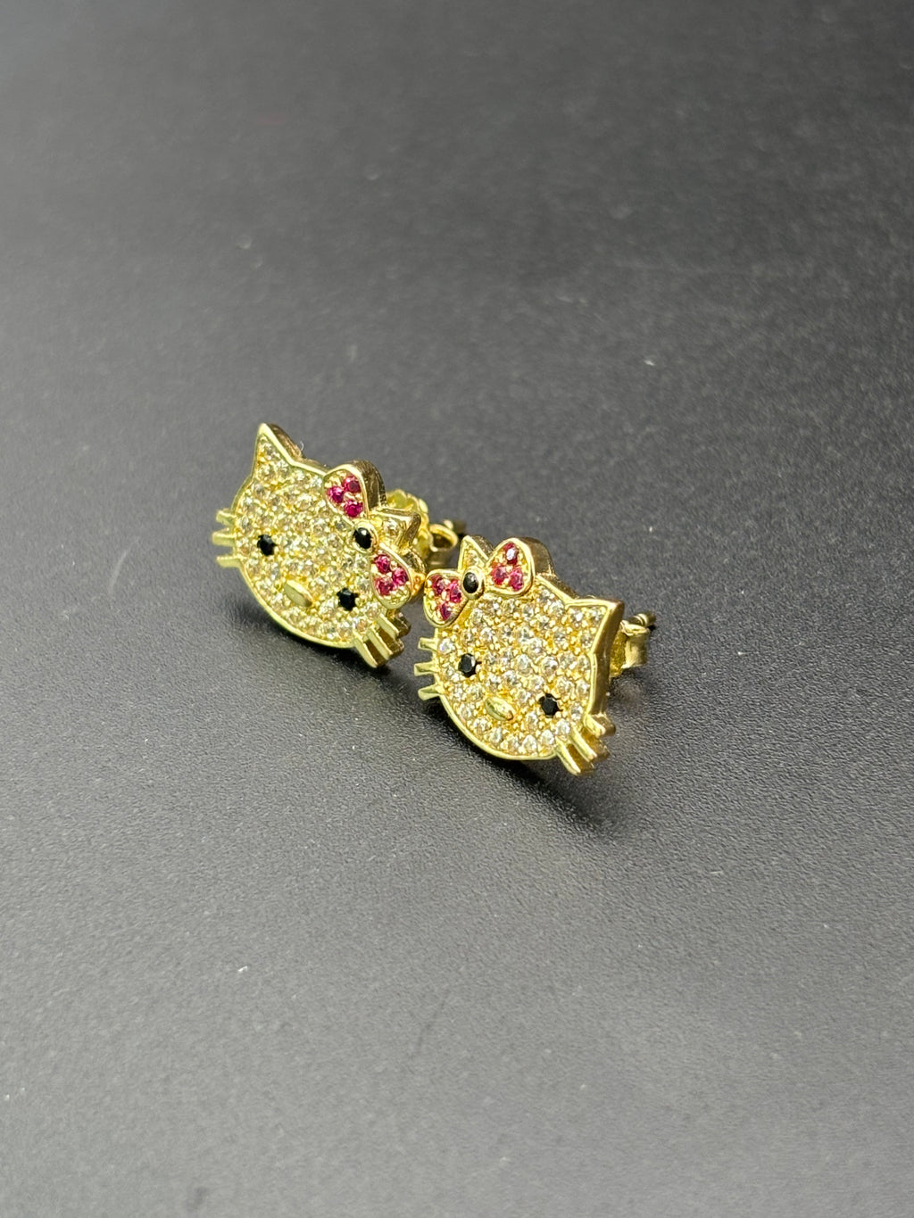 14k Solid Gold Hello Kitty Earrings