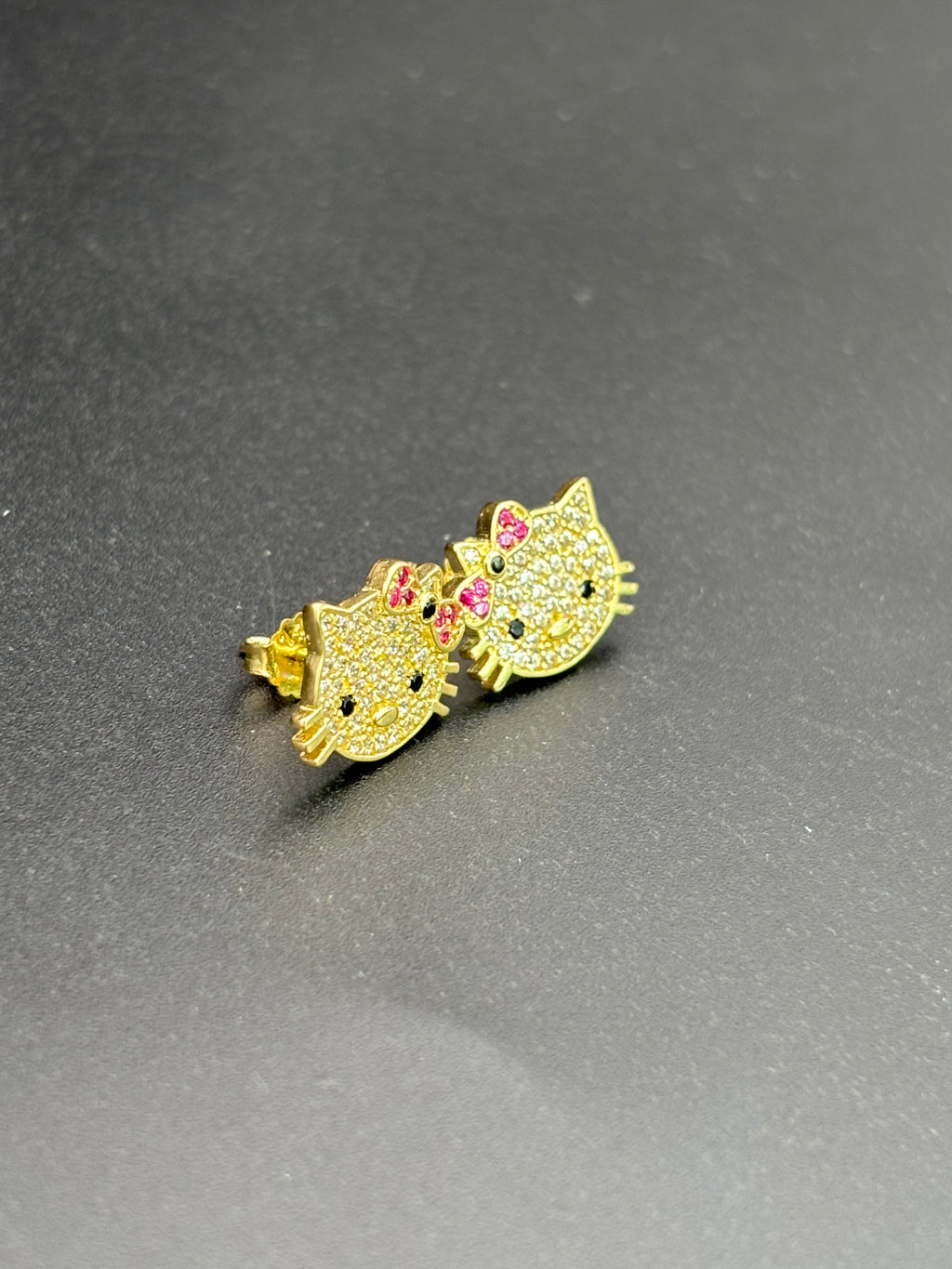 14k Solid Gold Hello Kitty Earrings