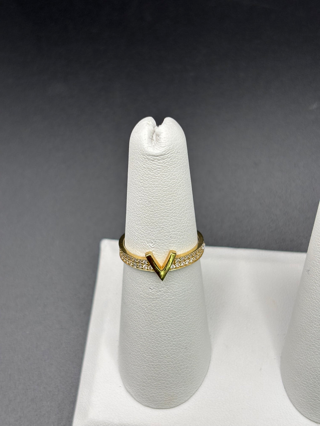 14k Solid Gold Ring V shape
