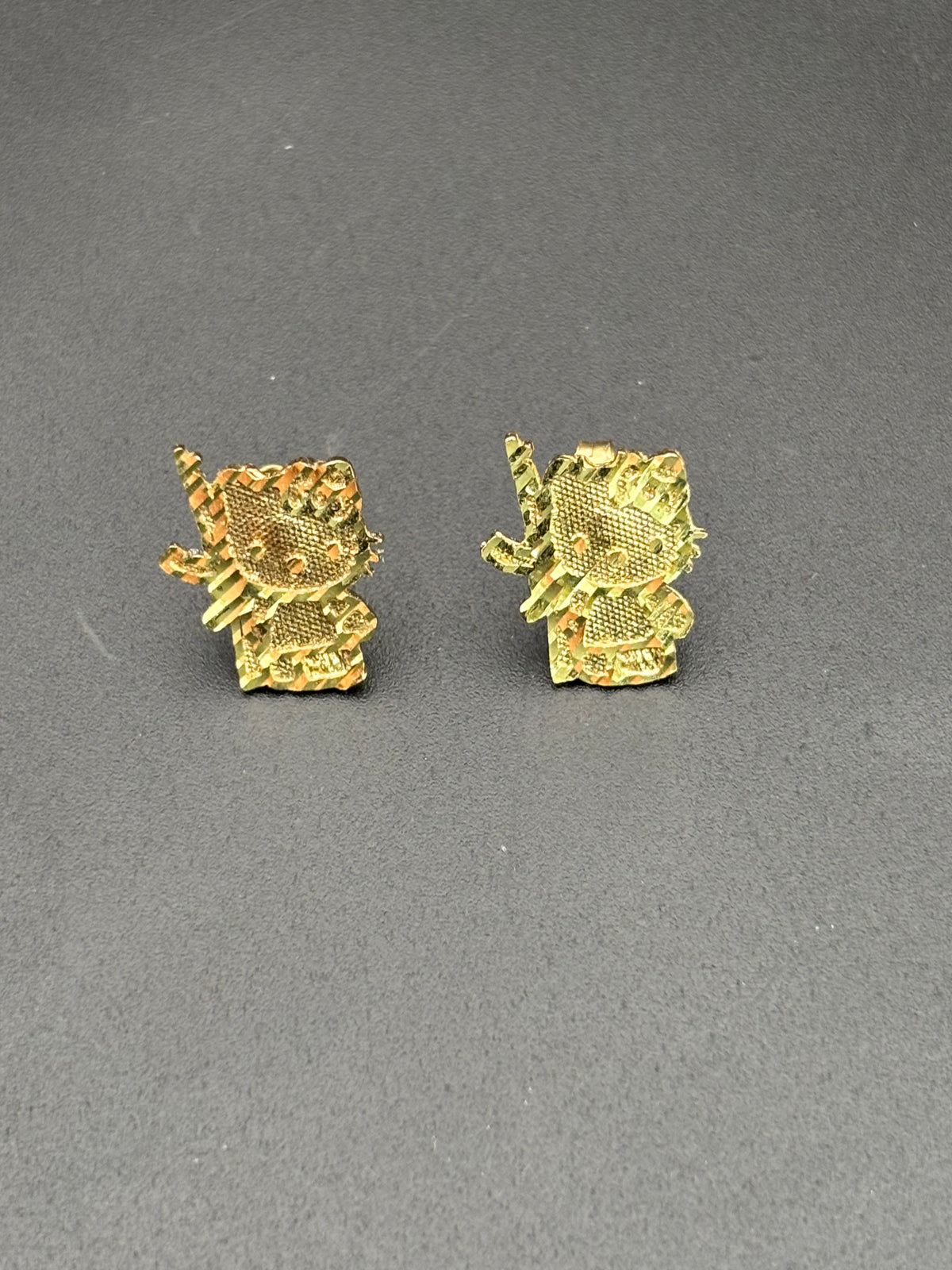 14k Solid Gold Hello Kitty Earrings