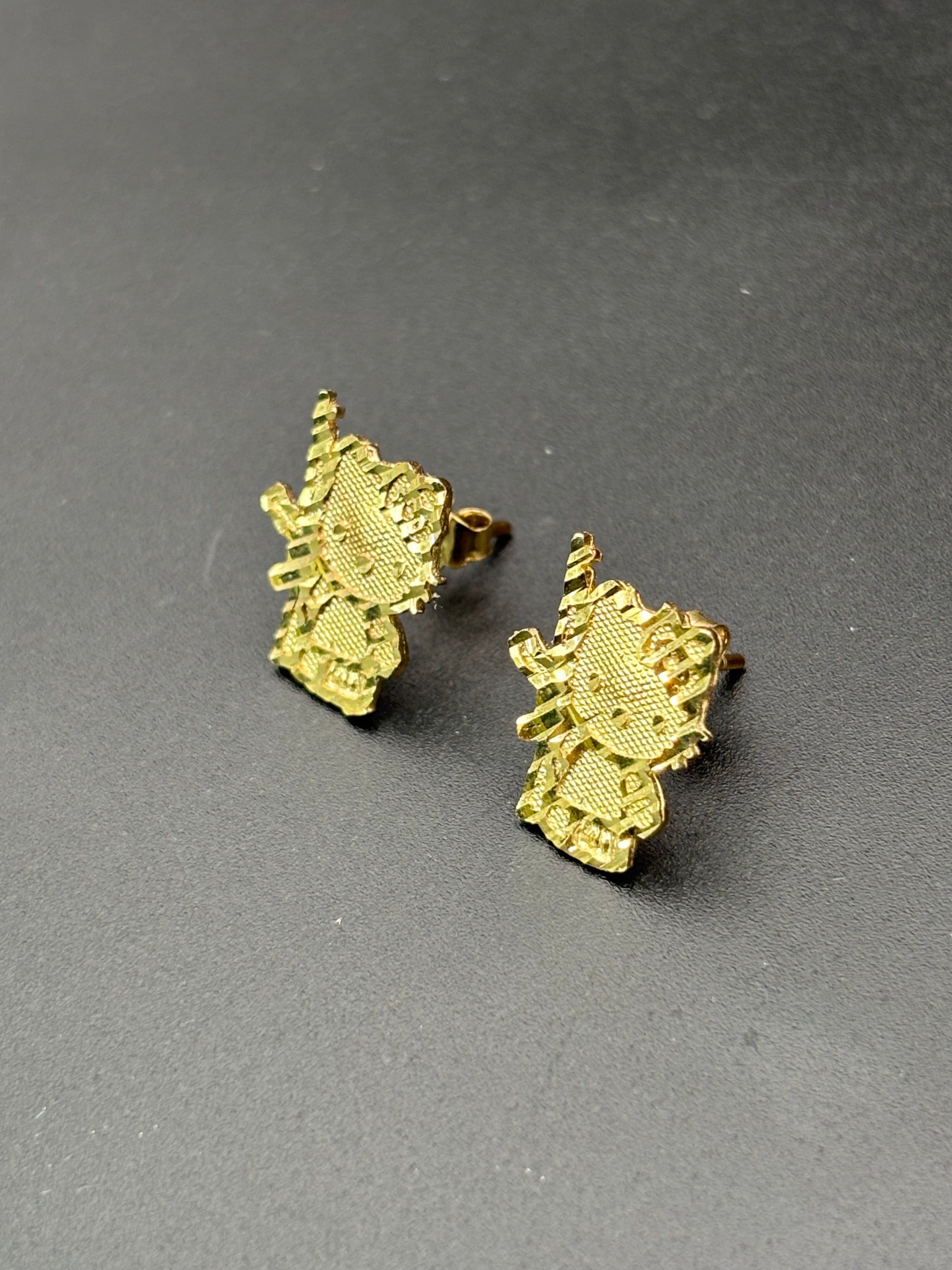 14k Solid Gold Hello Kitty Earrings