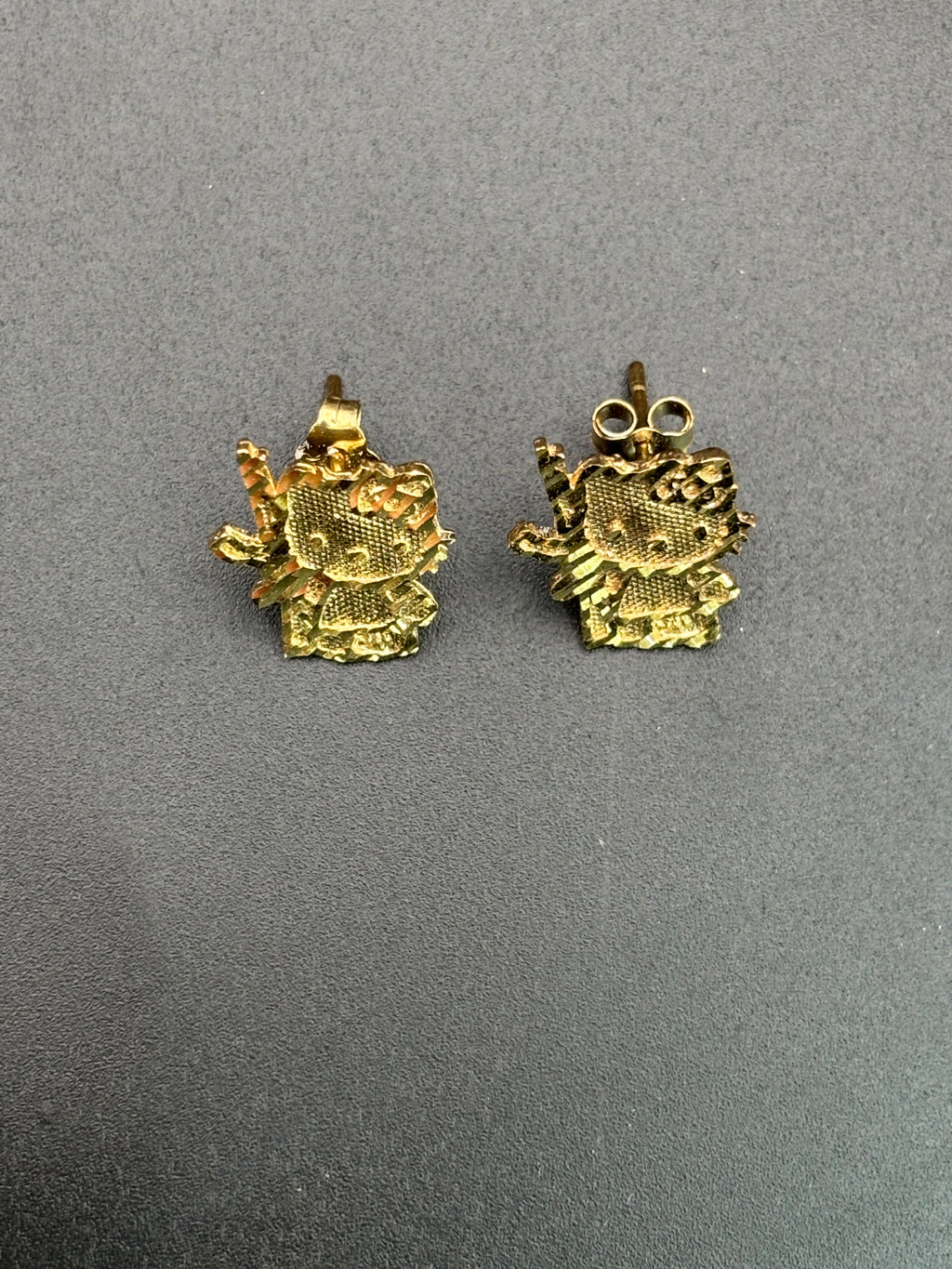 14k Solid Gold Hello Kitty Earrings