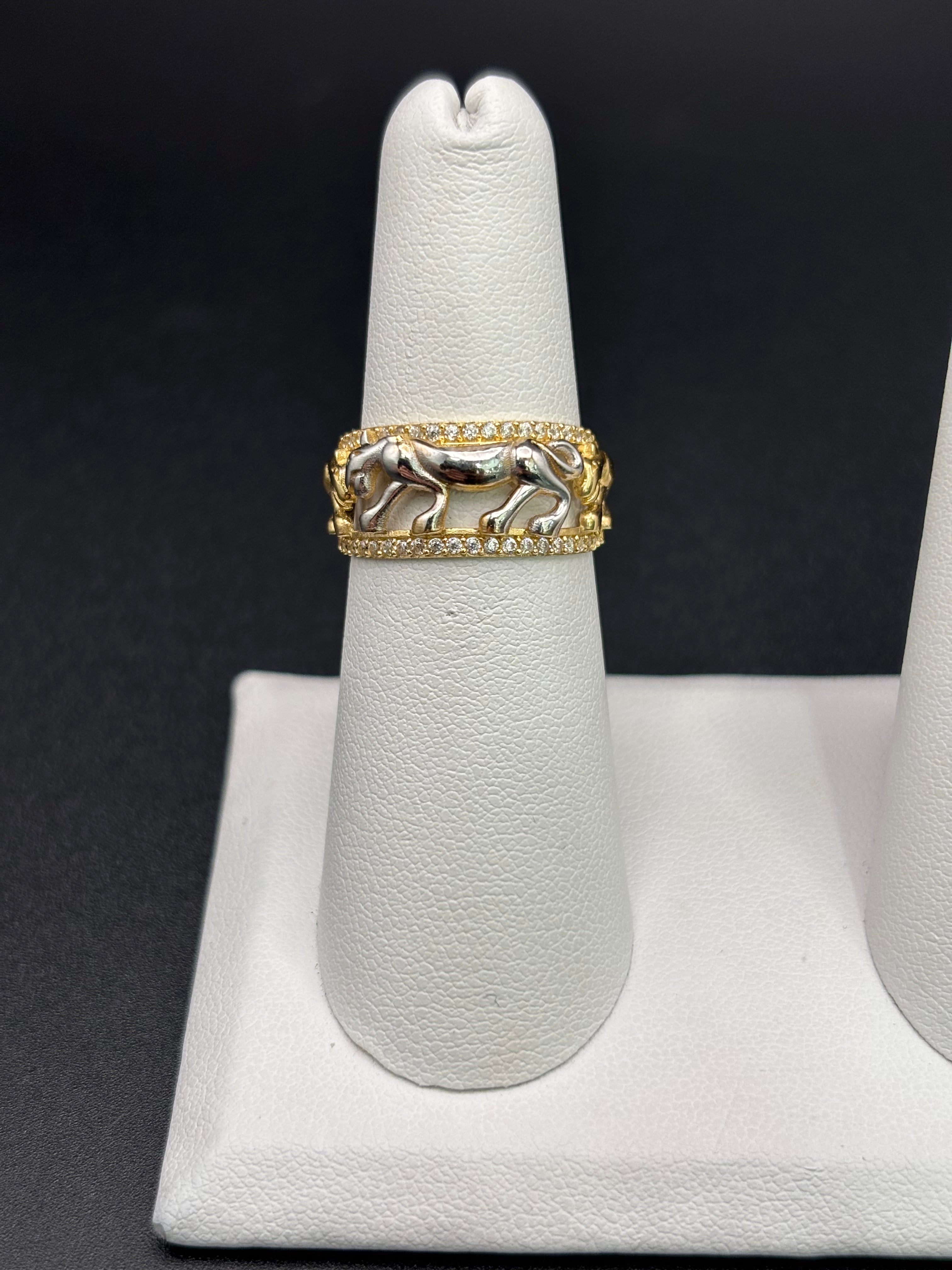 14k Solid Gold Ring 3 Panthers