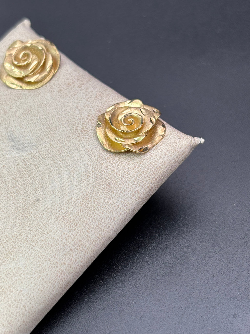 14k Solid Gold Earrings Rose