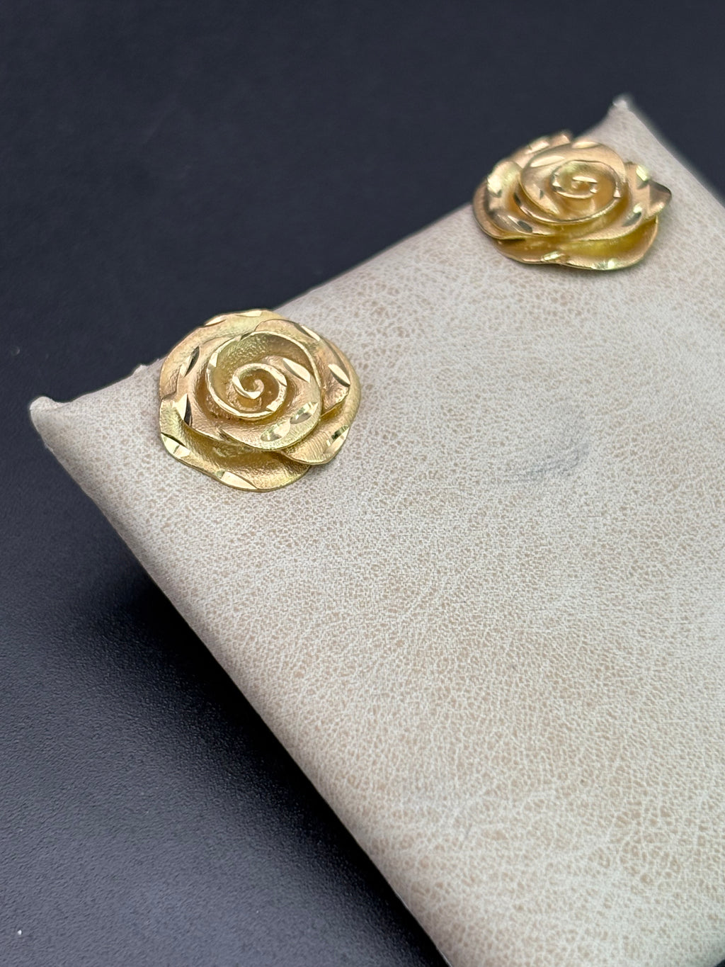 14k Solid Gold Earrings Rose