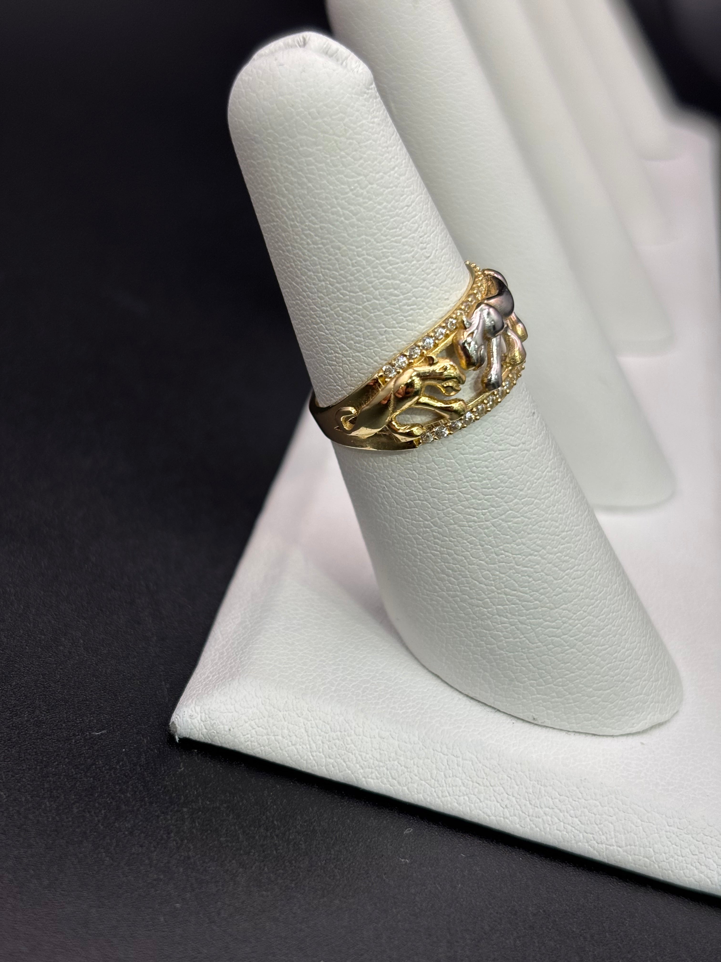 14k Solid Gold Ring 3 Panthers