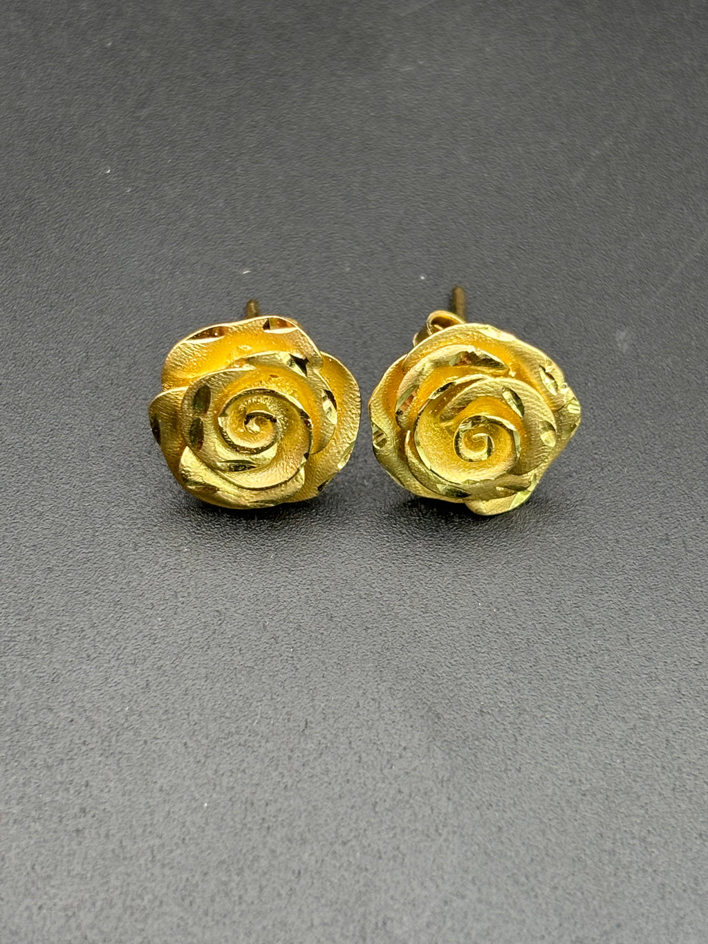 14k Solid Gold Earrings Rose