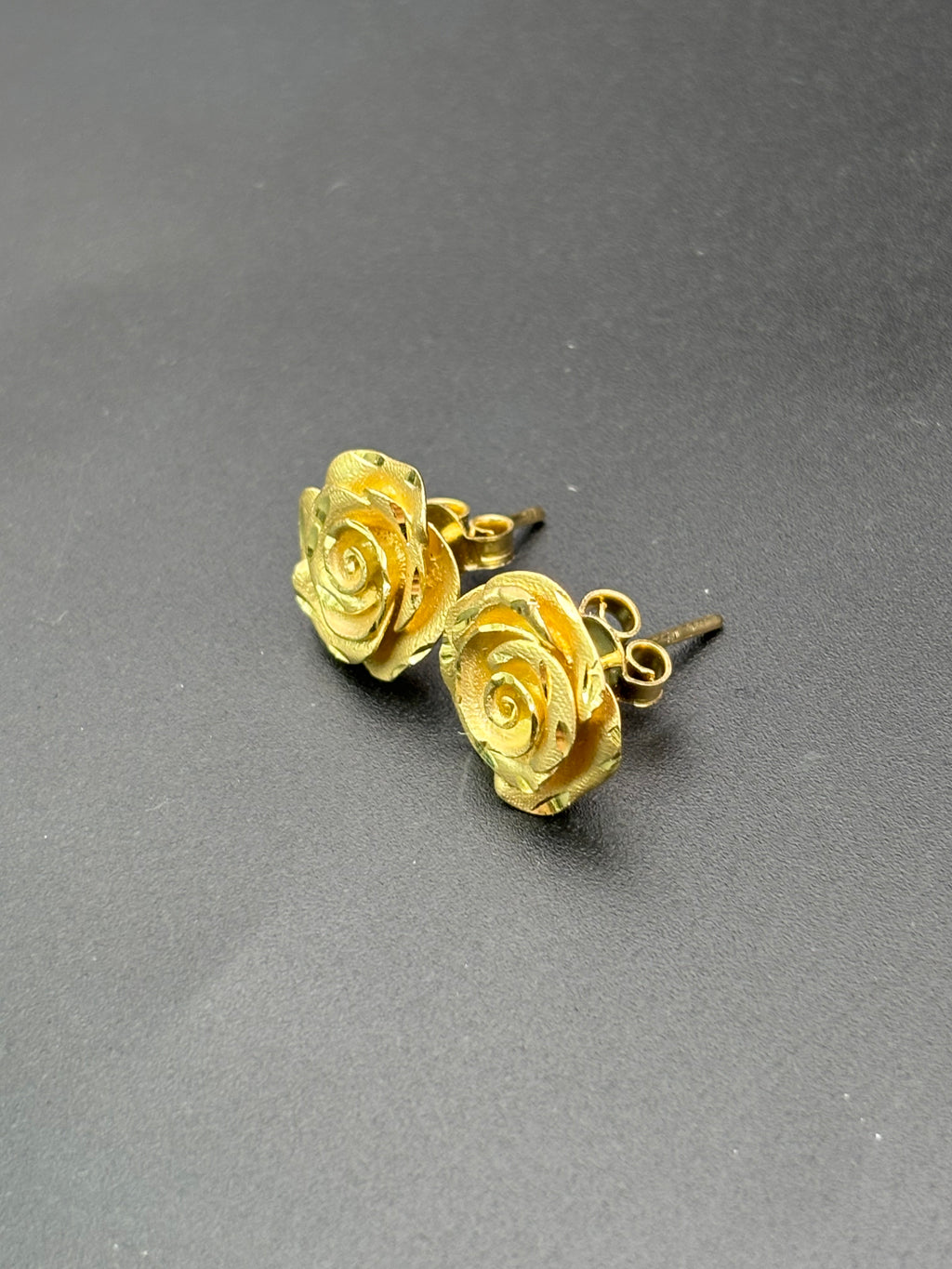 14k Solid Gold Earrings Rose