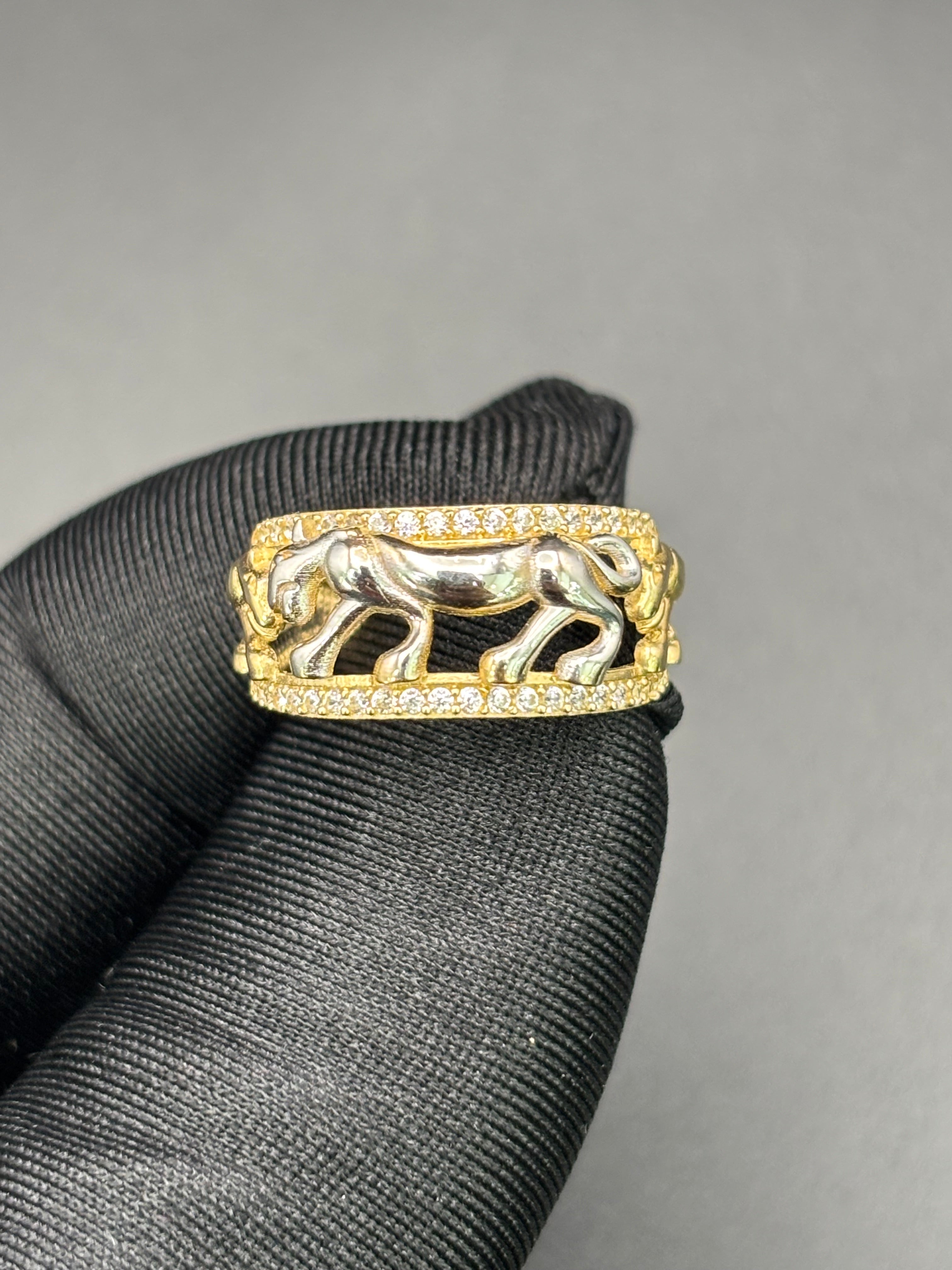 14k Solid Gold Ring 3 Panthers