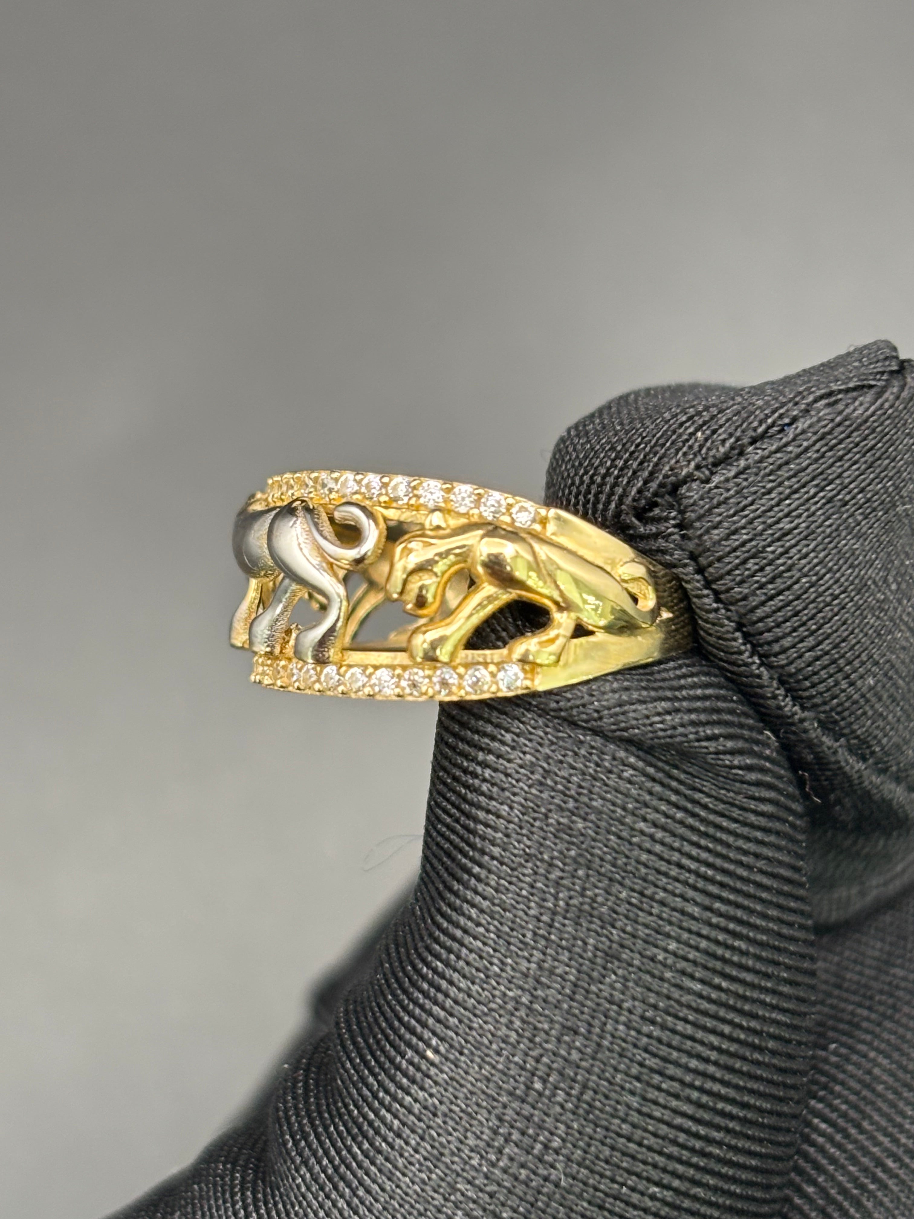 14k Solid Gold Ring 3 Panthers