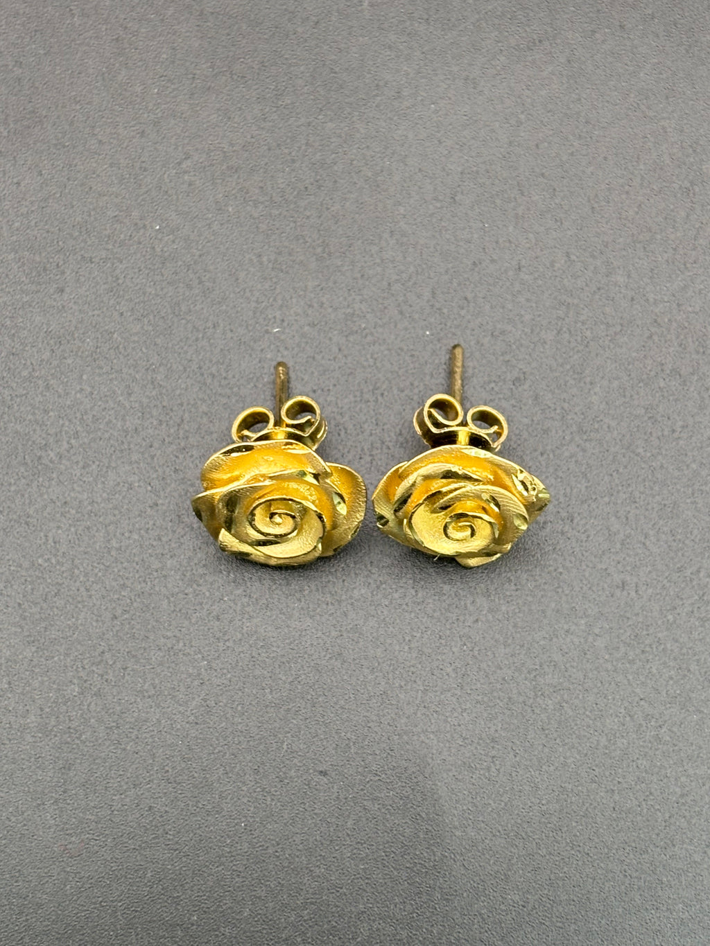 14k Solid Gold Earrings Rose