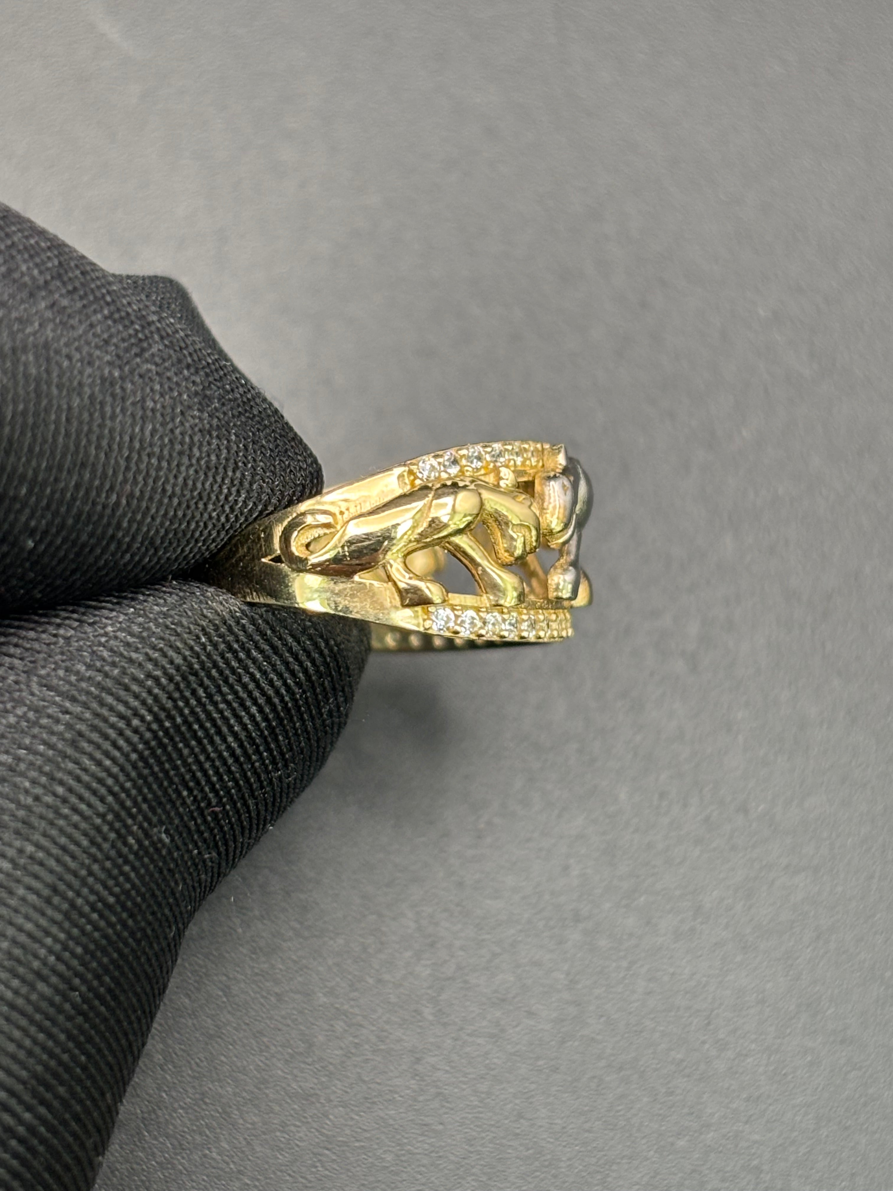 14k Solid Gold Ring 3 Panthers