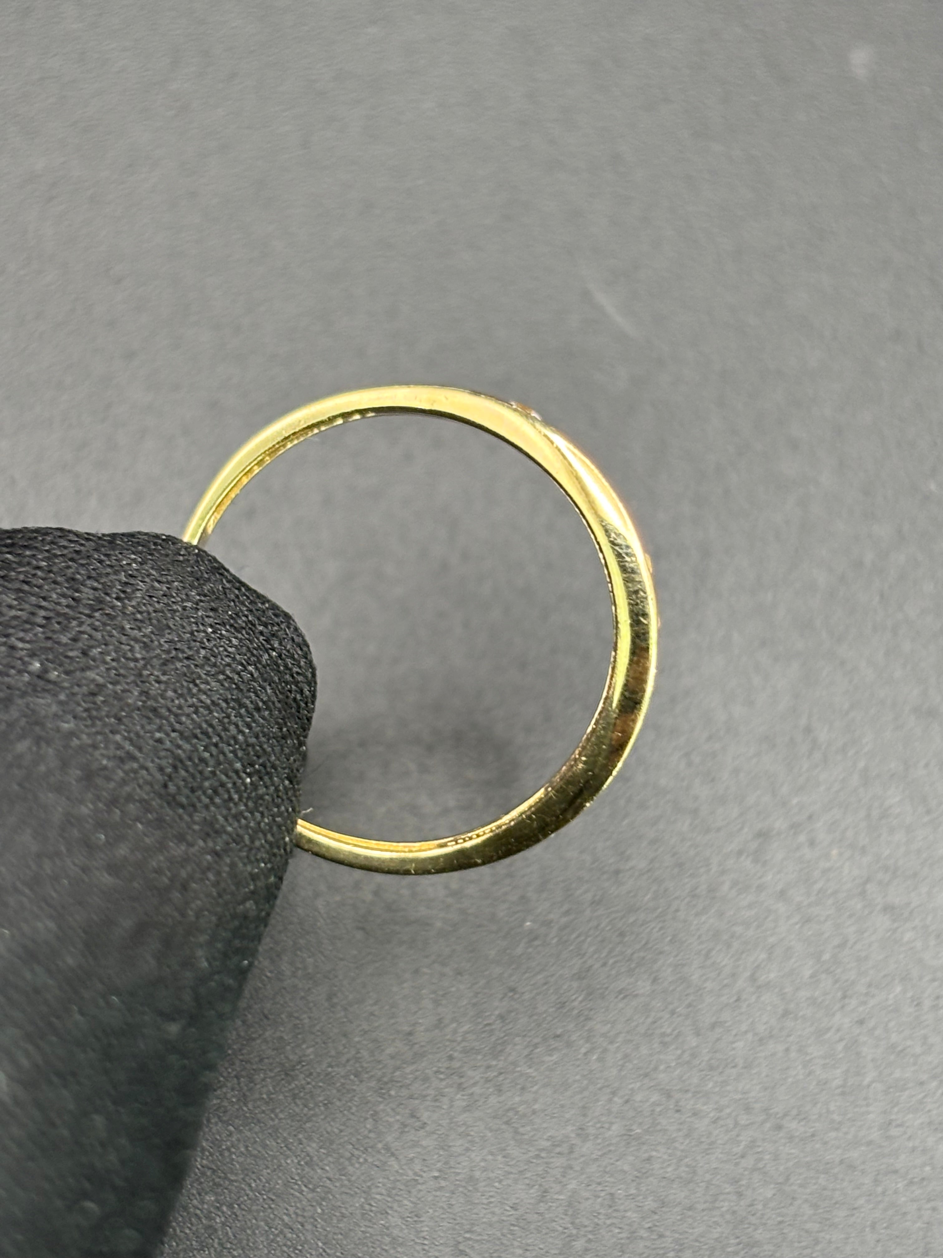 14k Solid Gold Ring Owl Seven Clover Good Luck