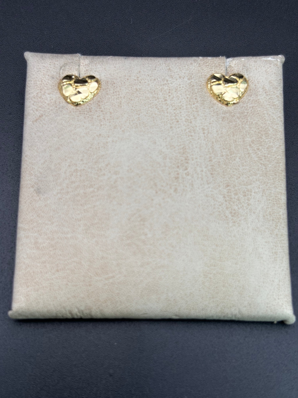 14k Solid Gold Earrings Heart Nugget