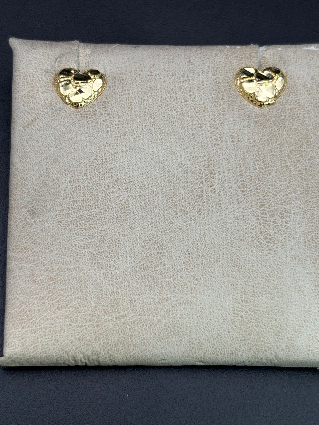 14k Solid Gold Earrings Heart Nugget