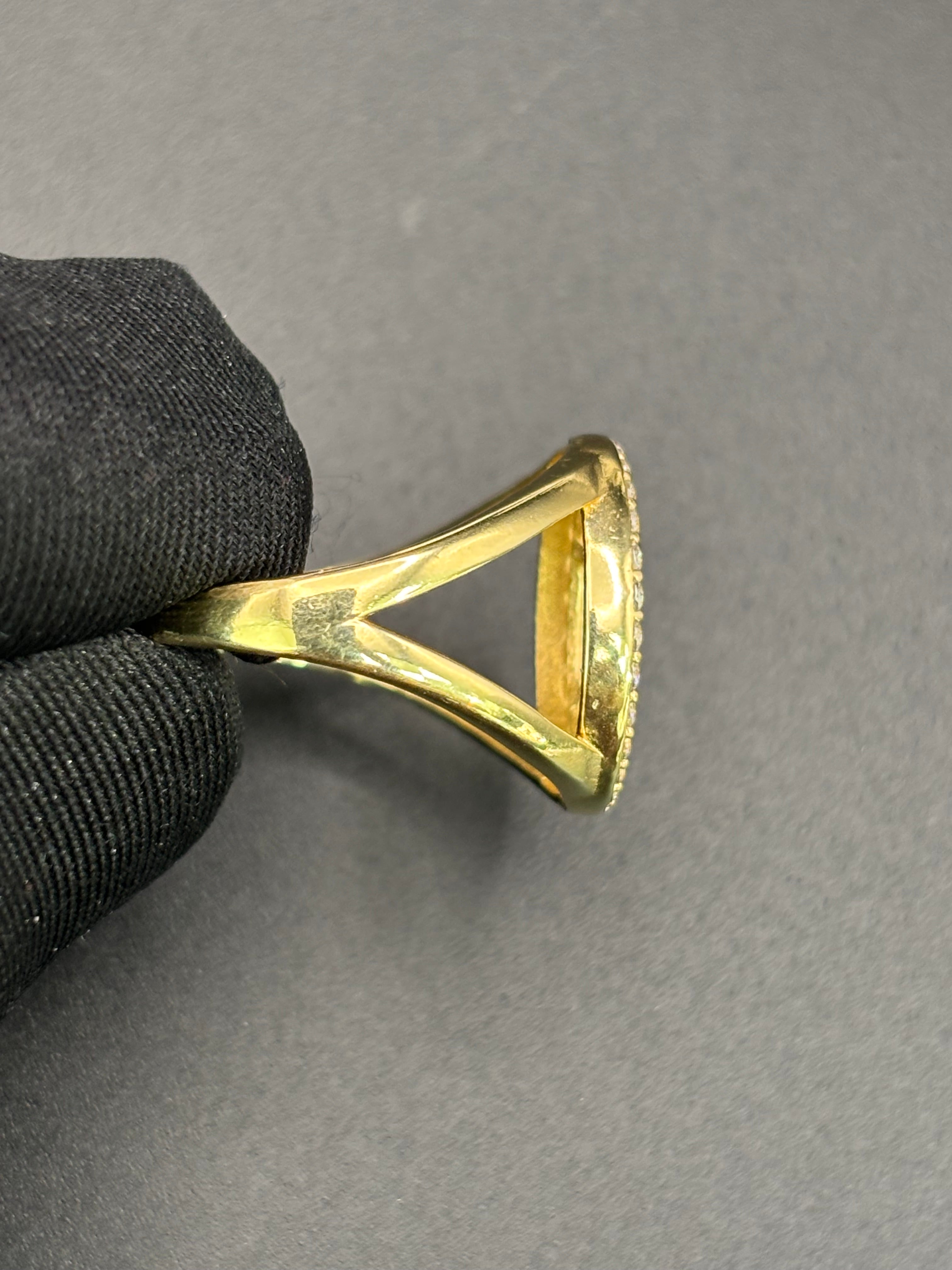 14k Solid Gold Ring Chanel Style