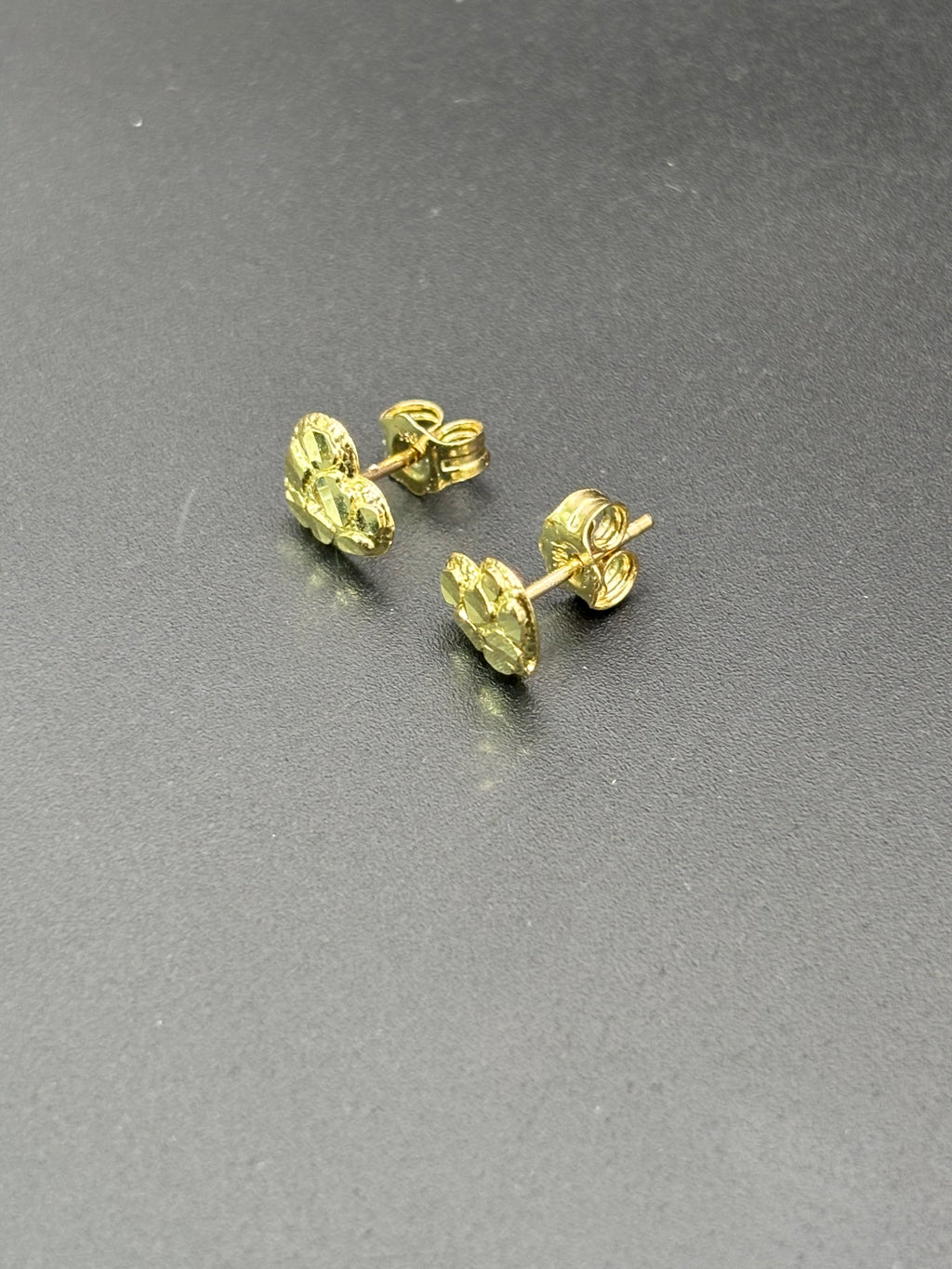 14k Solid Gold Earrings Heart Nugget