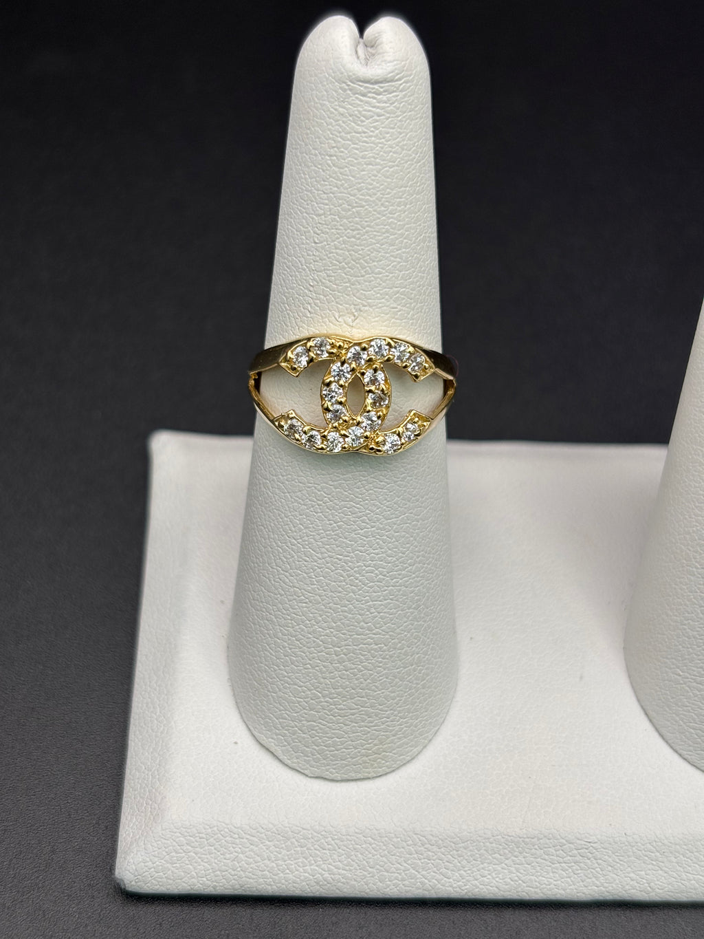 14k Solid Gold Ring Chanel Style