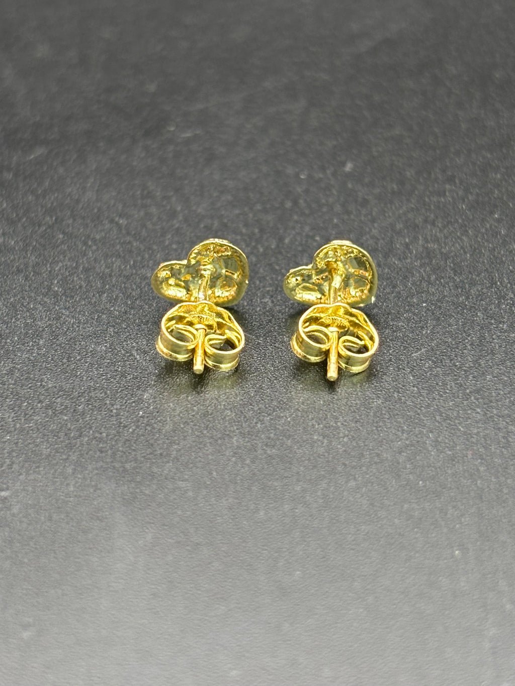 14k Solid Gold Earrings Heart Nugget