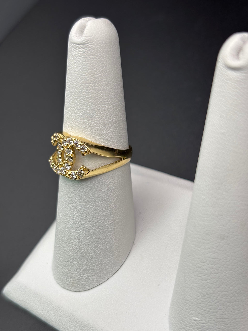 14k Solid Gold Ring Chanel Style