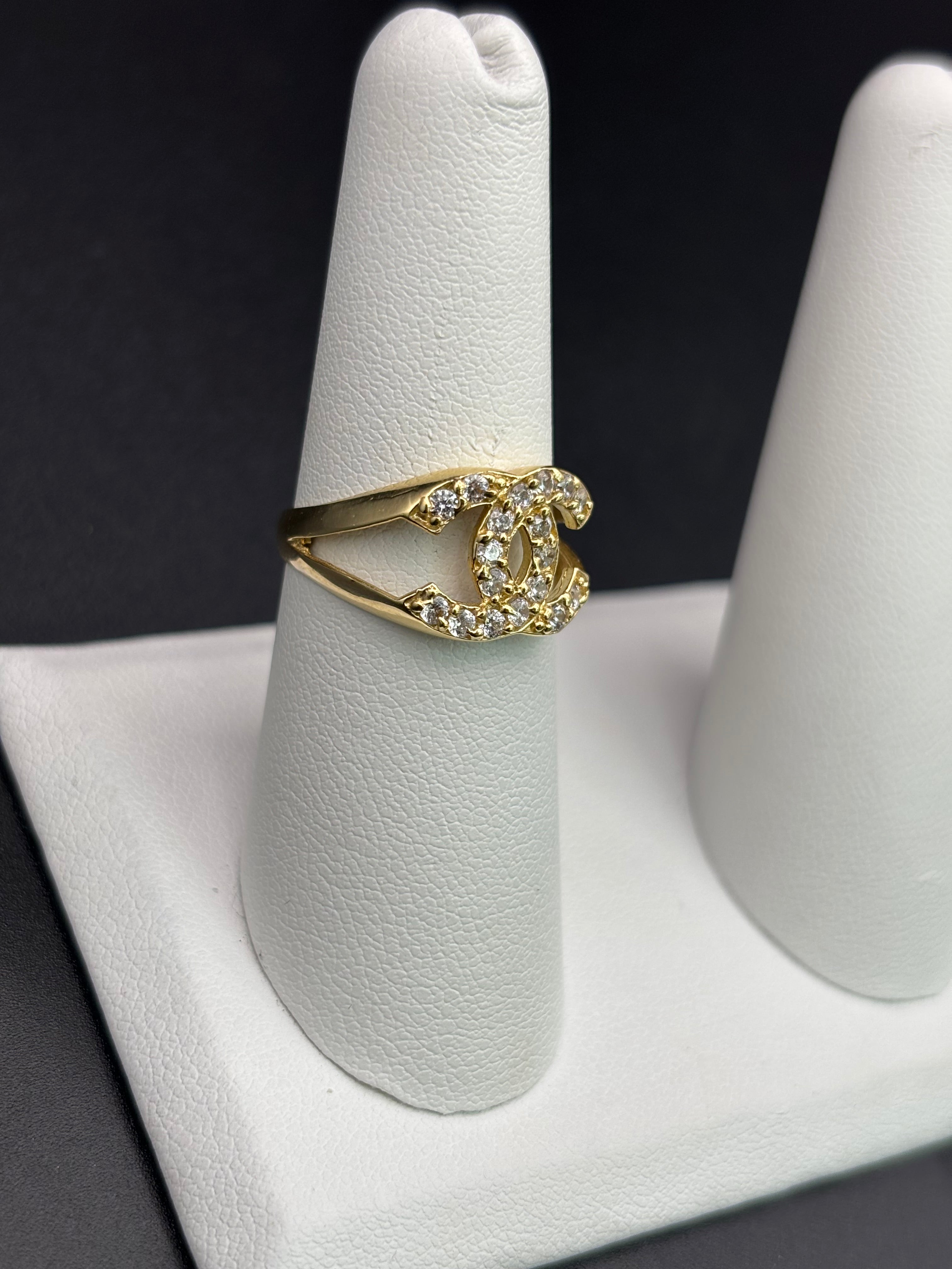 14k Solid Gold Ring Chanel Style