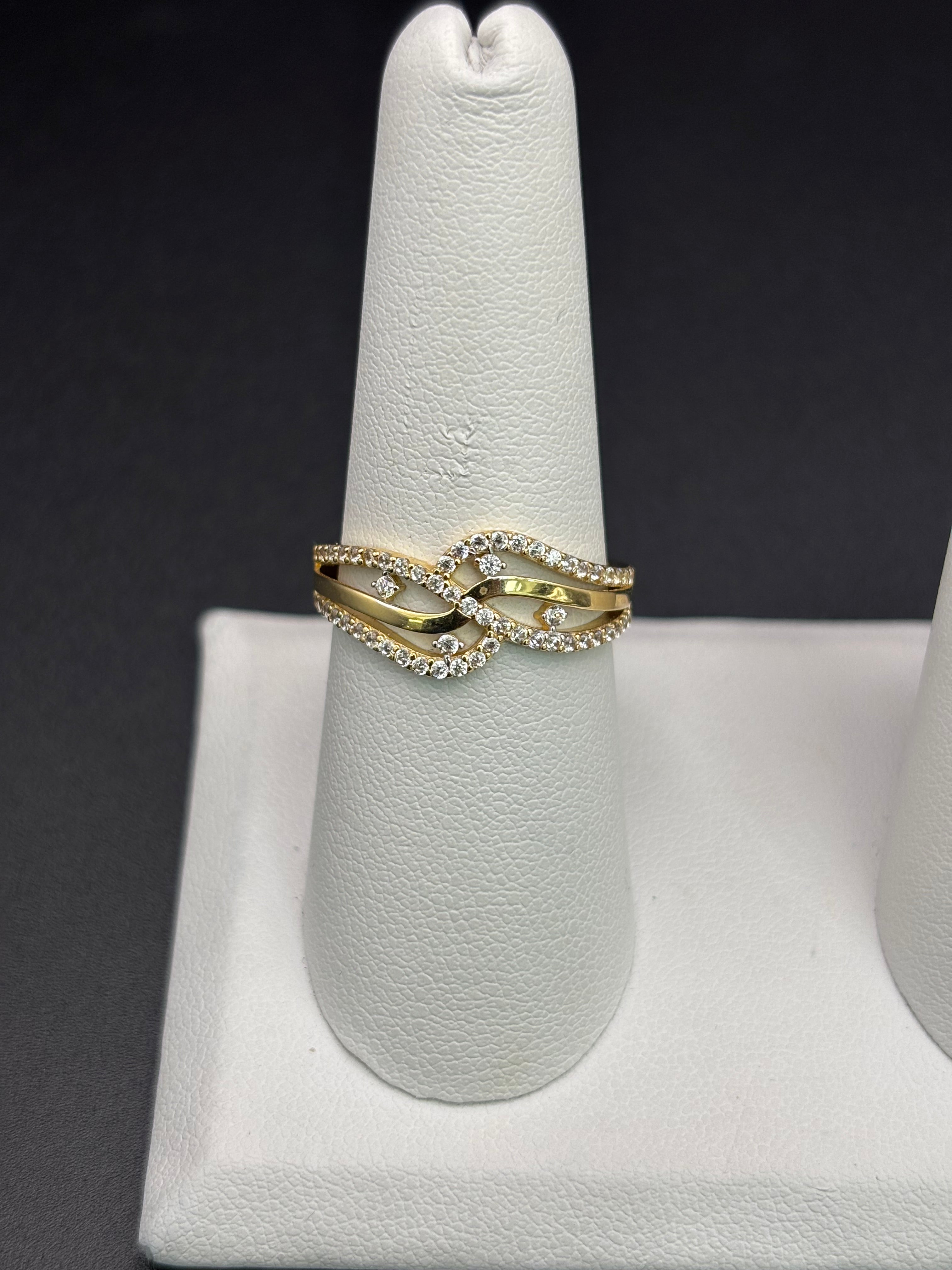 14k Solid Gold Ring Crossover Infinity