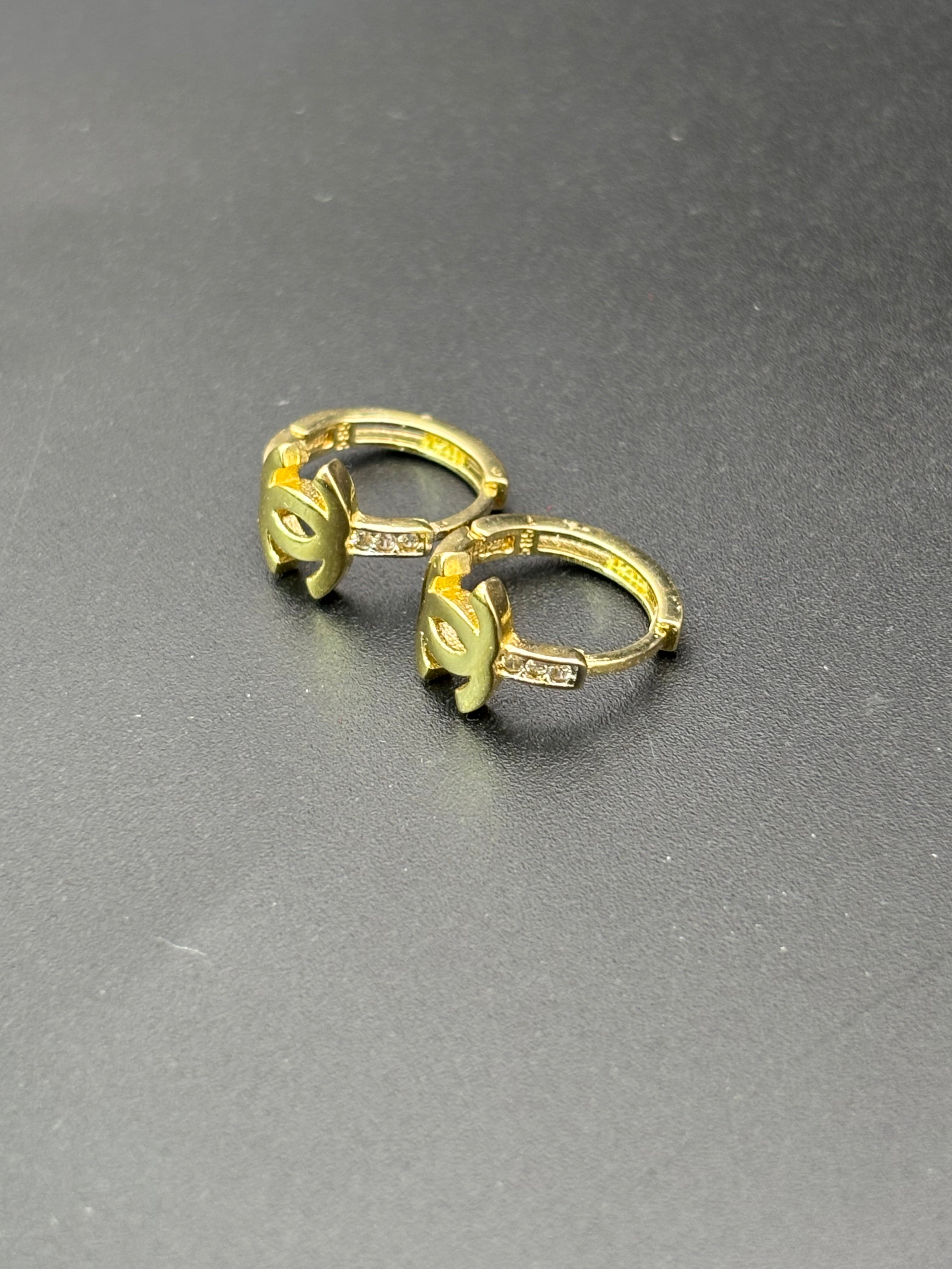 14k Solid Gold Earrings Chanel