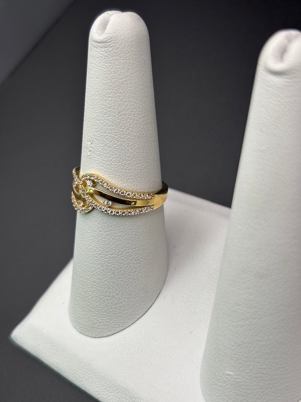 14k Solid Gold Ring Crossover Infinity