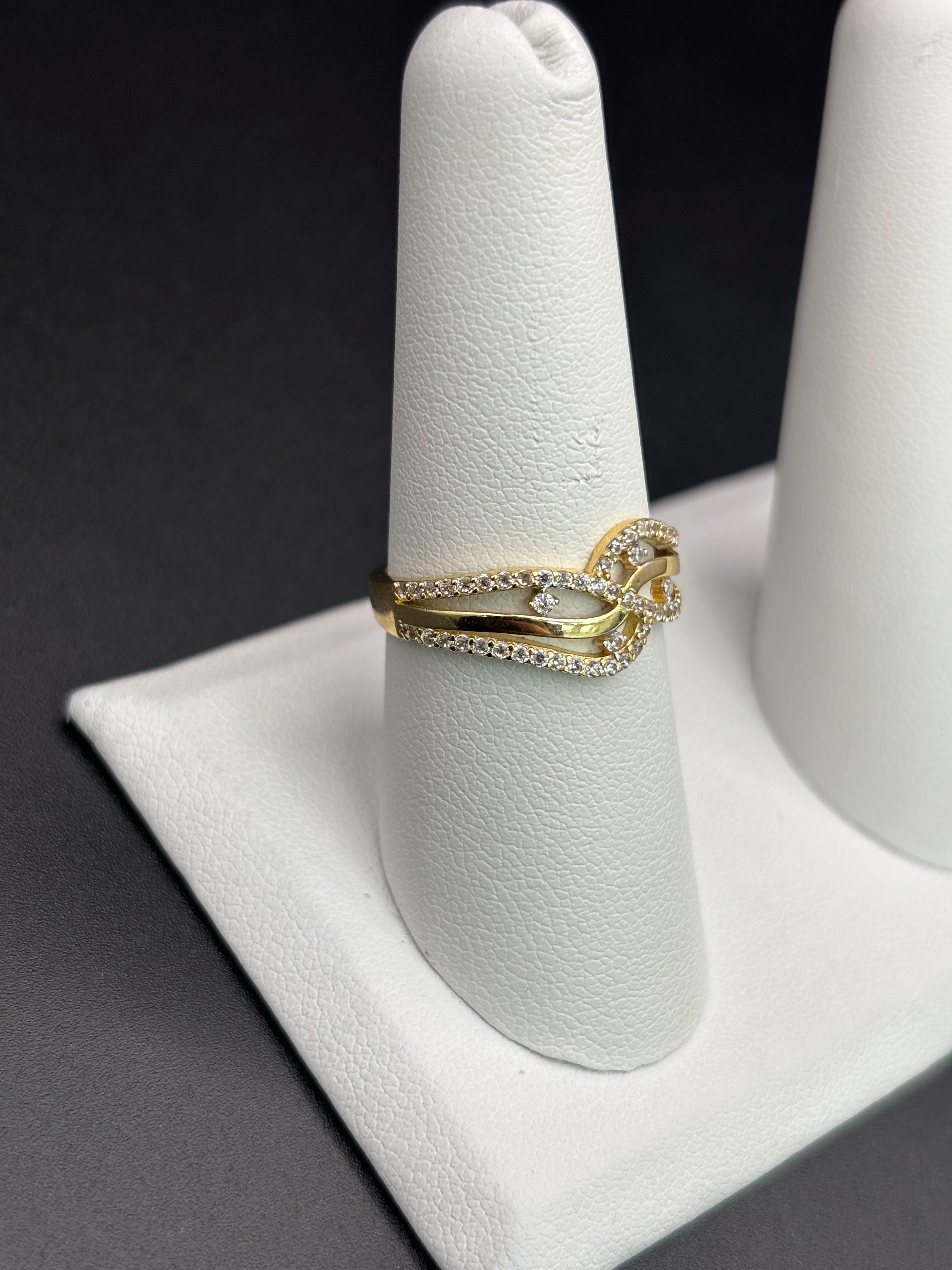 14k Solid Gold Ring Crossover Infinity