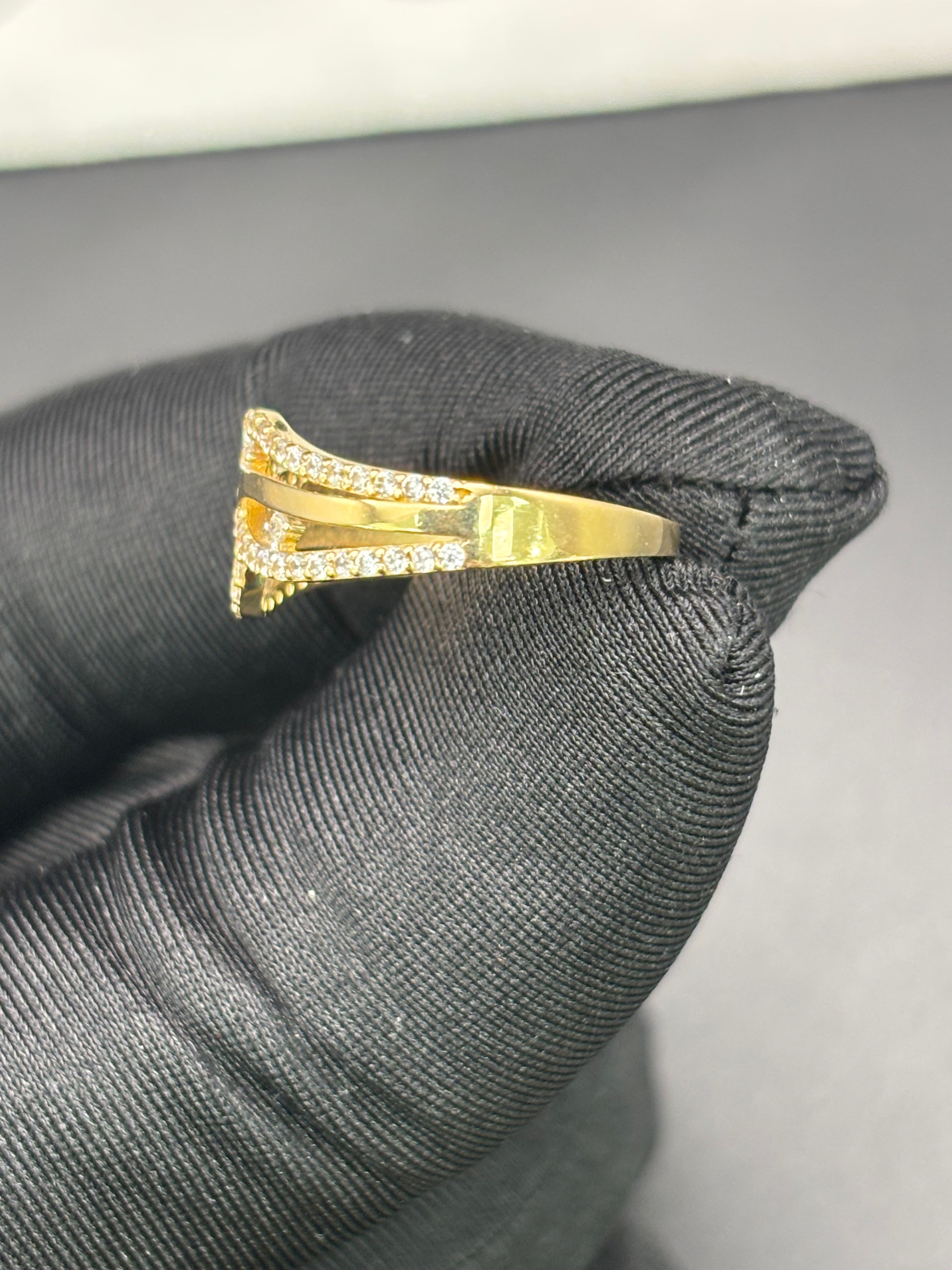 14k Solid Gold Ring Crossover Infinity