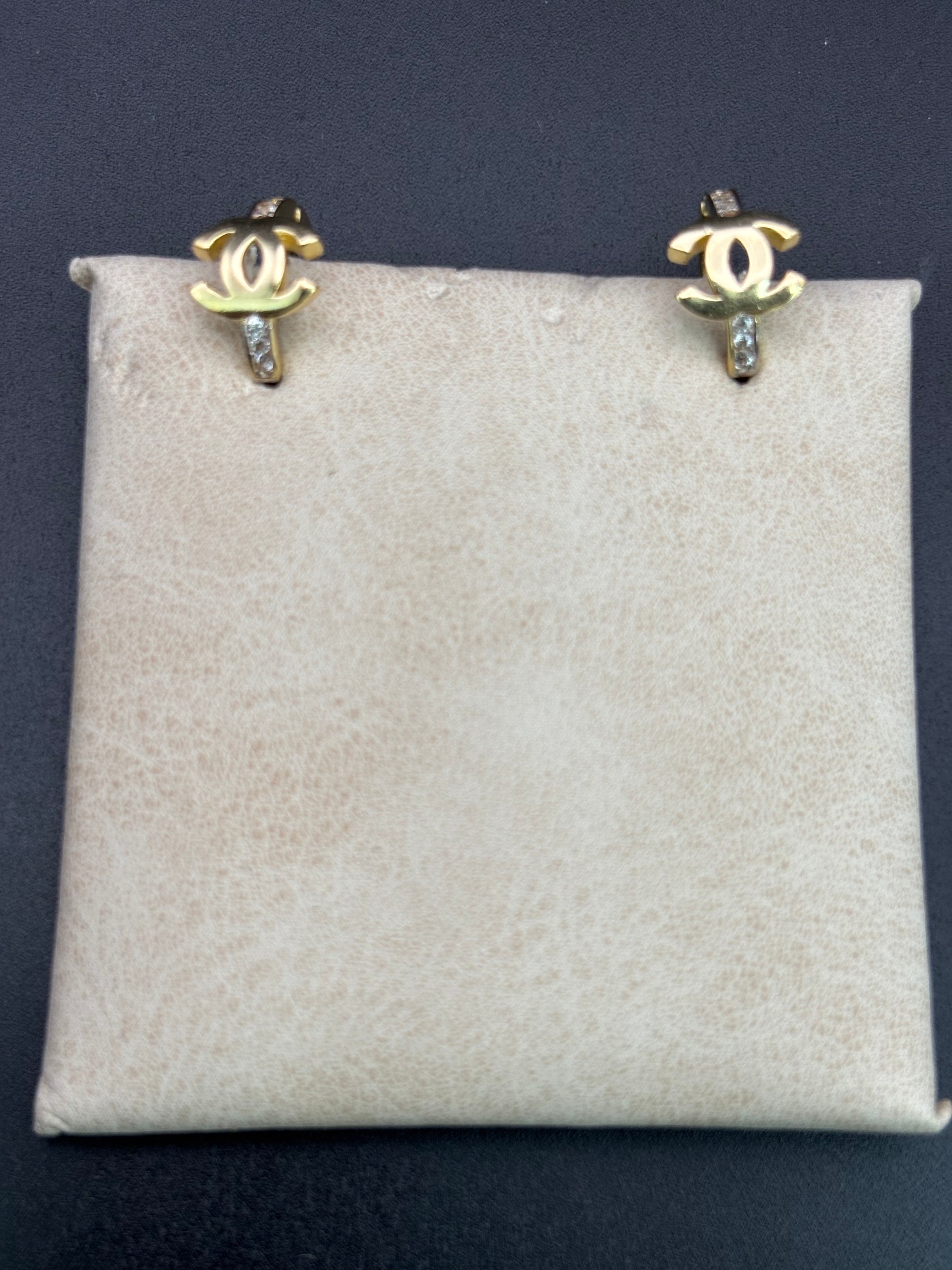 14k Solid Gold Earrings Chanel