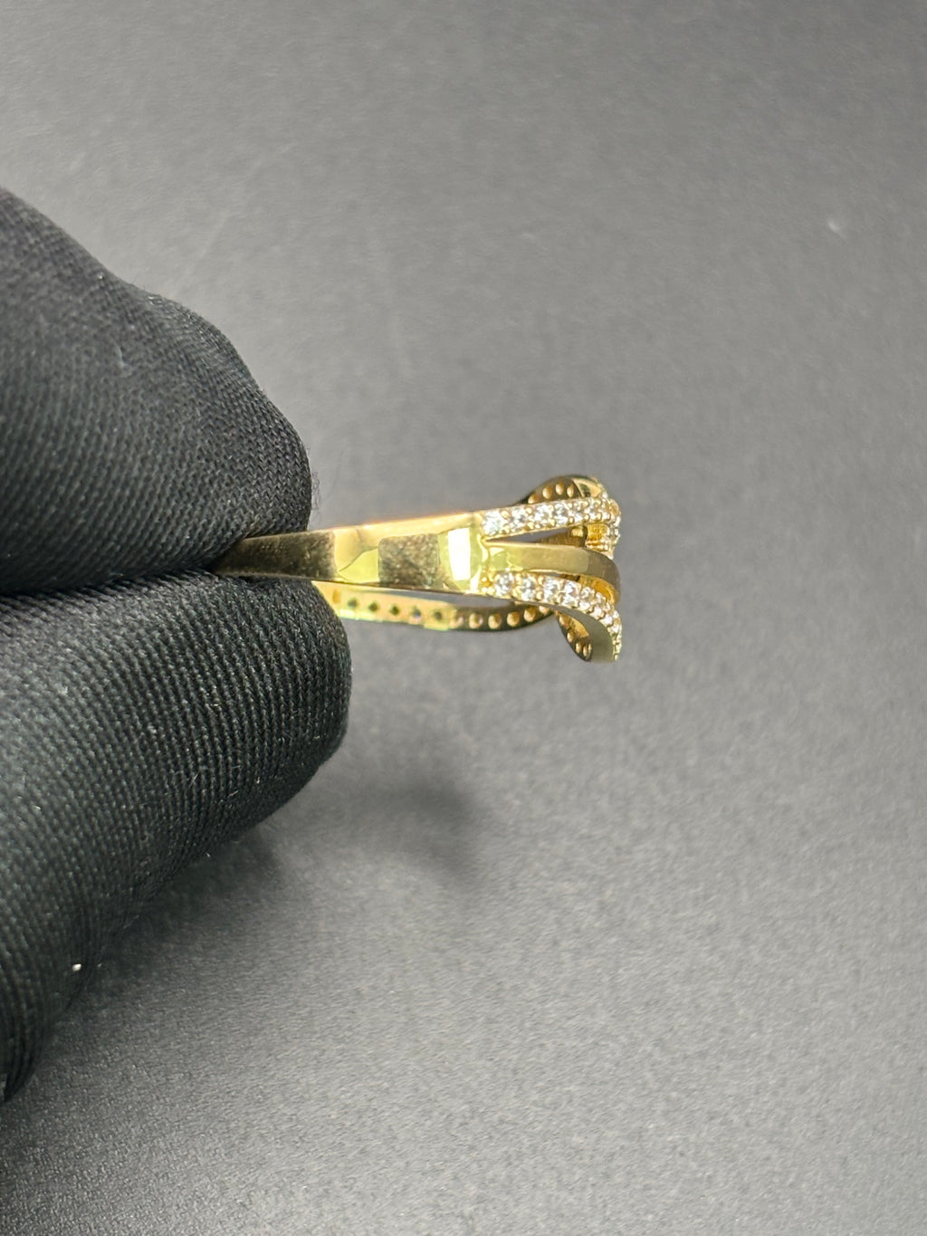 14k Solid Gold Ring Crossover Infinity
