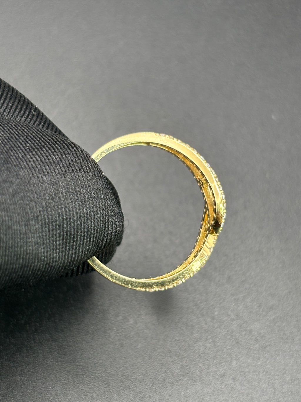 14k Solid Gold Ring Crossover Infinity