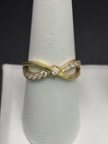 14k Solid Gold Ring Crossover Infinity