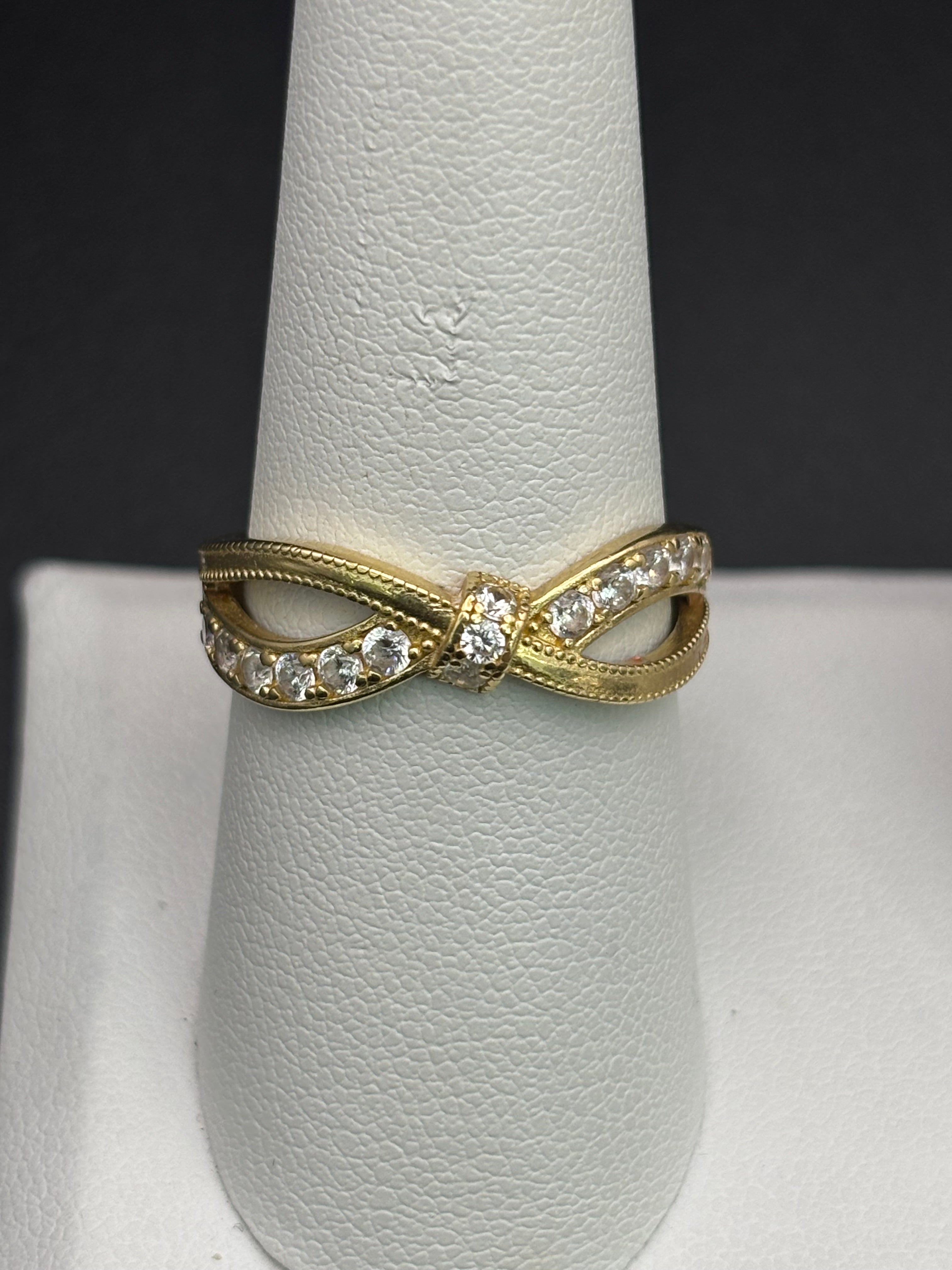 14k Solid Gold Ring Crossover Infinity
