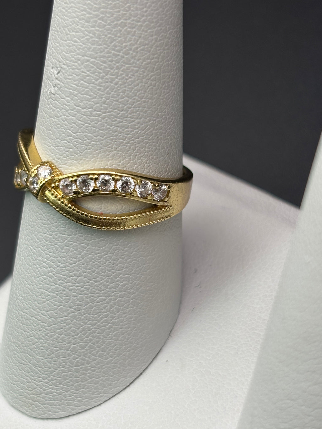 14k Solid Gold Ring Crossover Infinity