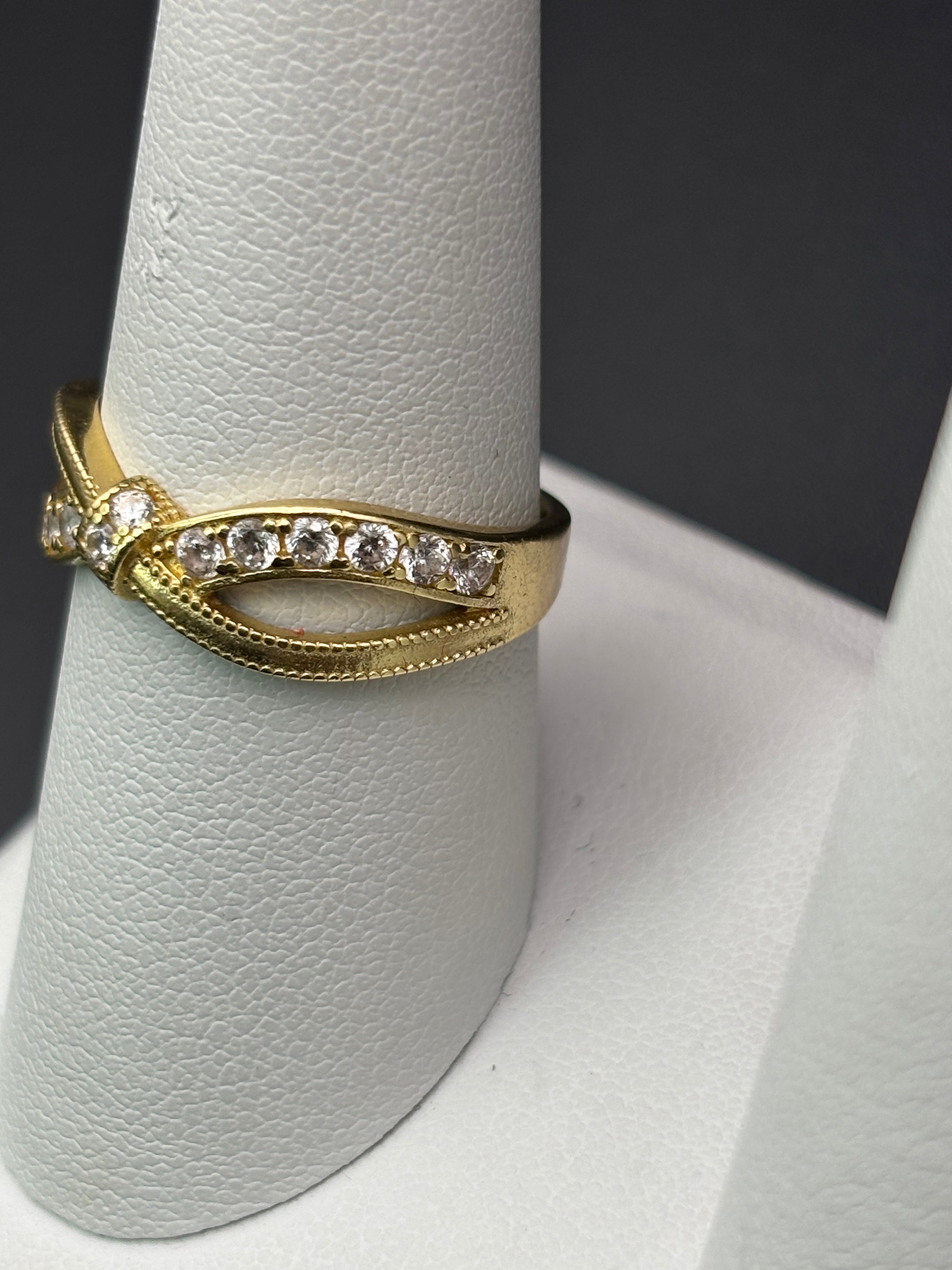 14k Solid Gold Ring Crossover Infinity
