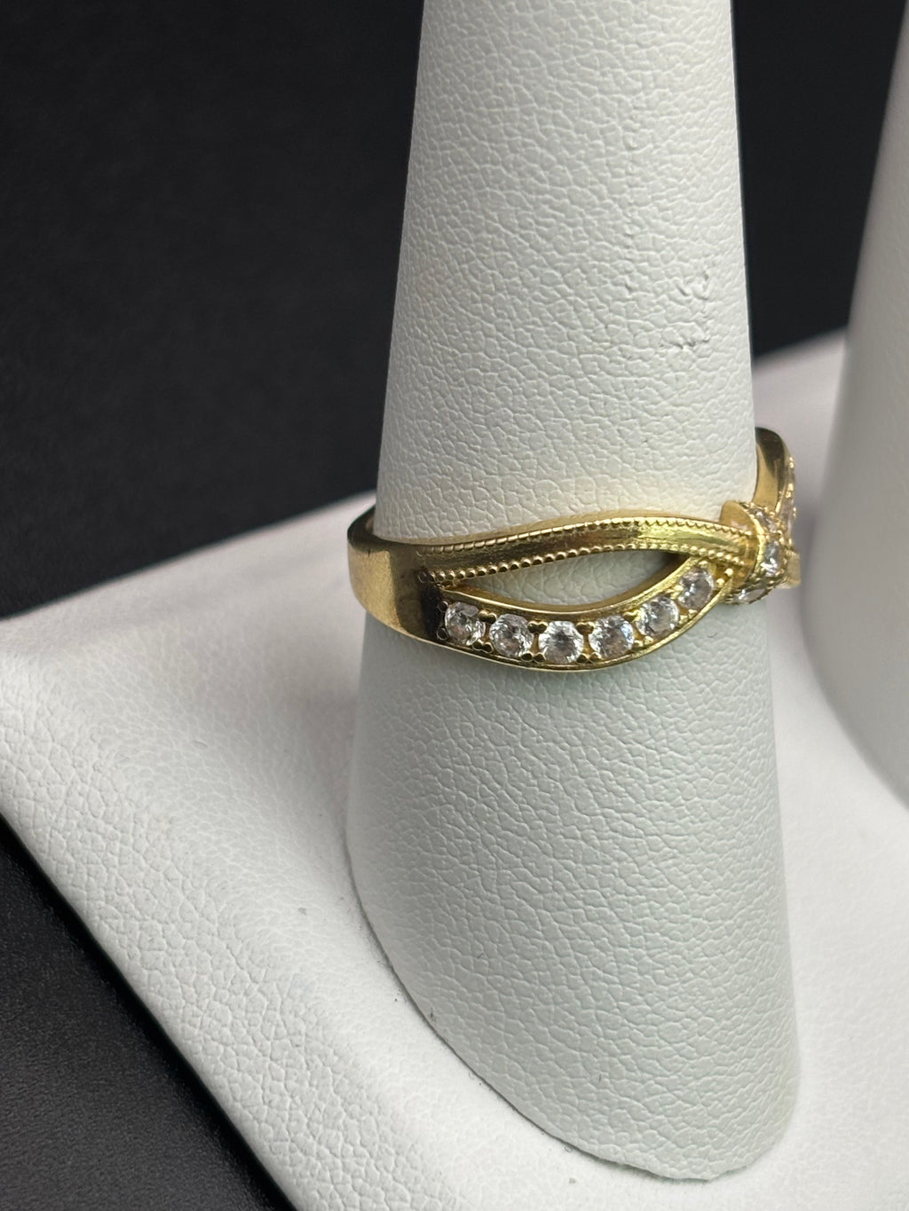 14k Solid Gold Ring Crossover Infinity