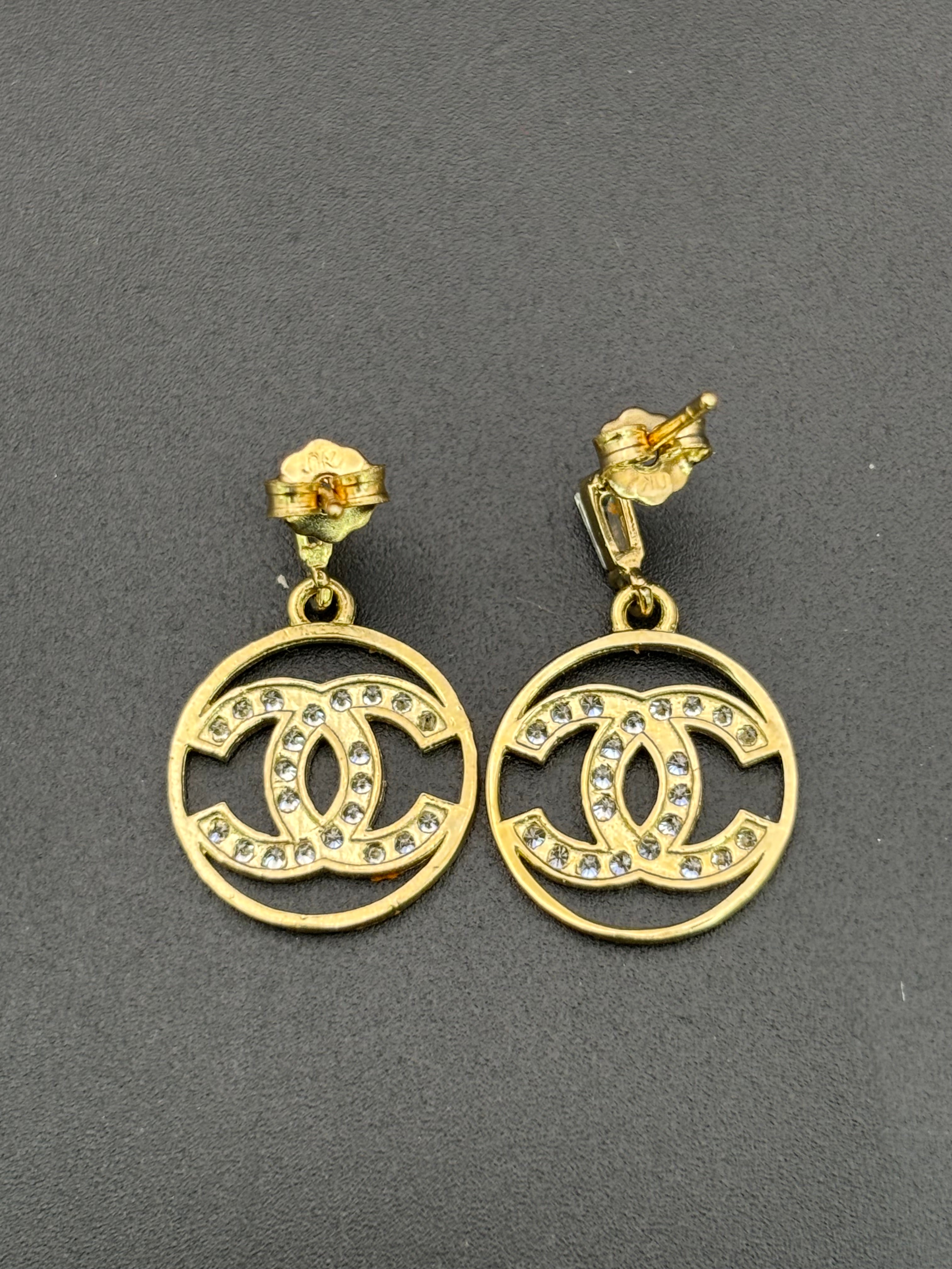 14k Solid Gold Earrings Chanel